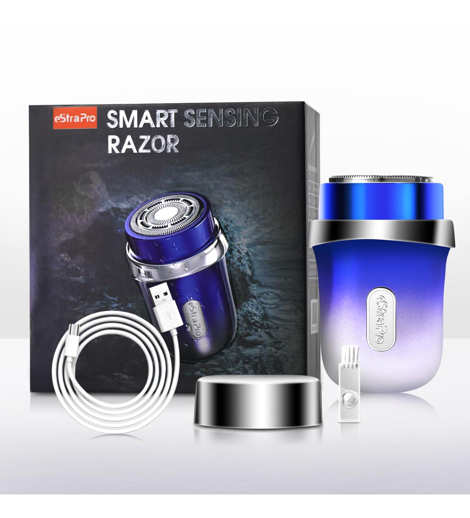 Mini Smart Sensor Electric Shaver - IPX7 Watertight Triple Blade System Efficient Facial Hair Removal - Portable Gradient Blue - Buy Online on GoSupps.com