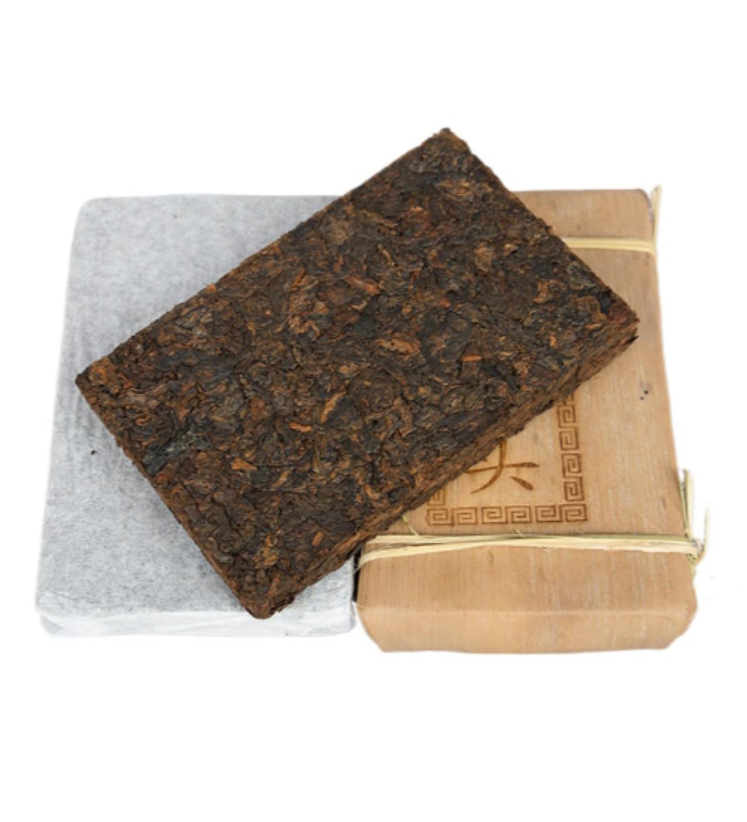 HQZM Ten Year Old Yunnan Golden Bud Puer Mature Tea Brick with Menghai Flavor The Classic Flavor 250g - Buy Online on GoSupps.com