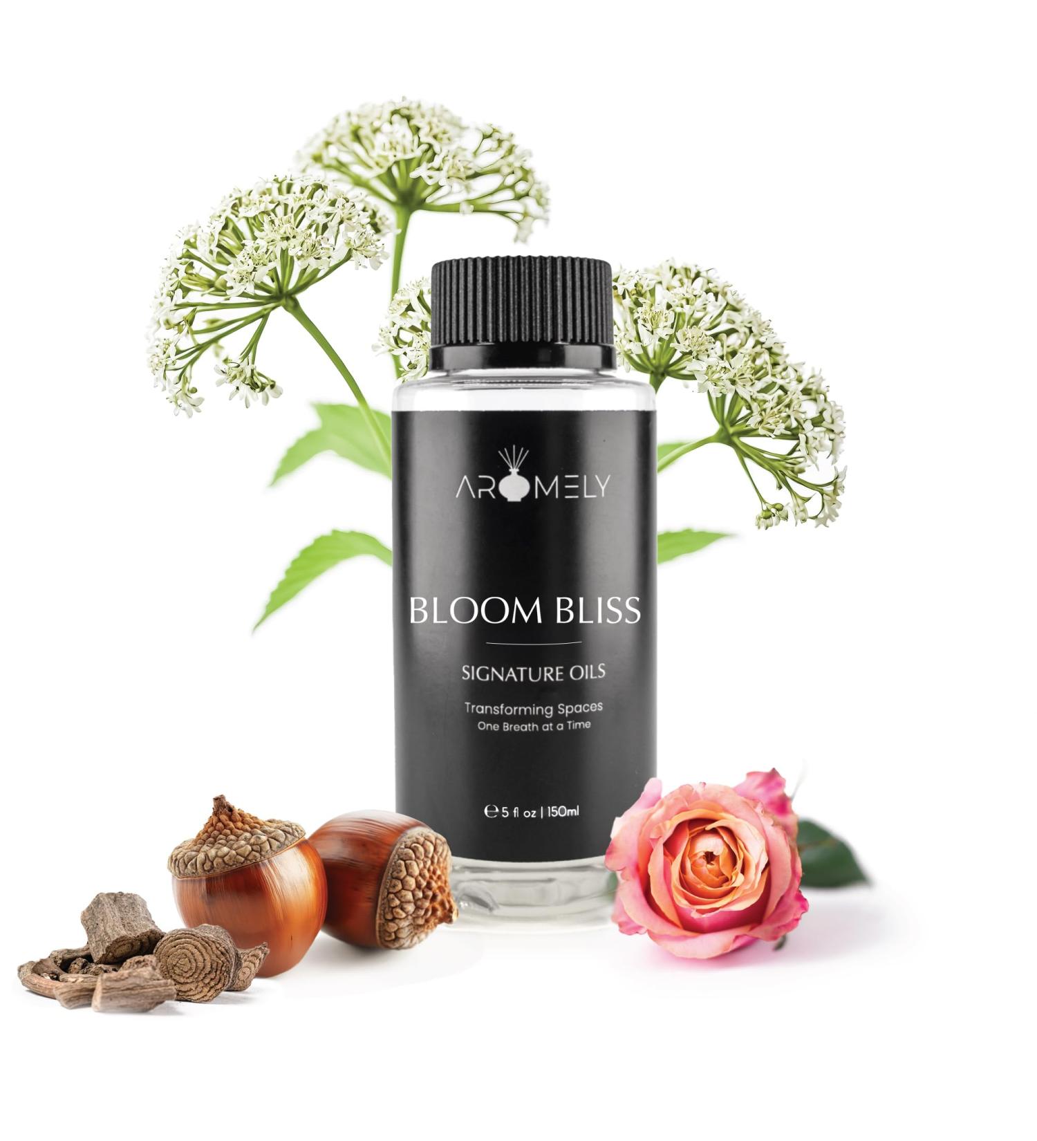 Bloom Bliss: Inspired by Fairmont Hotels - Aromely Hotel Collection Diffuser Oil Scent - 5-Star Hotel Fragrance - Luxurious Scent of Rose Vetiver Sweet Praline Agarwood and Musk (150ml) Bloom Bliss 5 Fl Oz (Pack of 1) - Buy Online on GoSupps.com