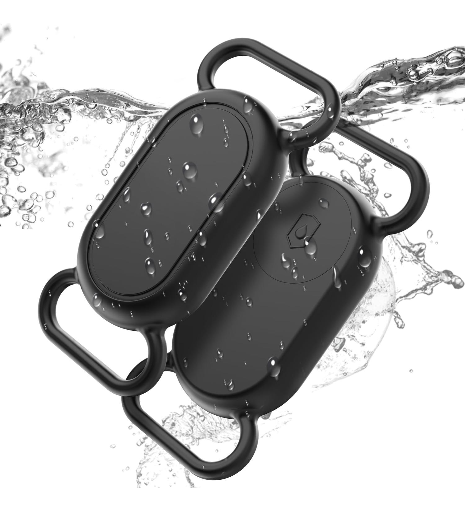 Dog Collar Holder for Galaxy SmartTag2 - Waterproof Silicone Covers for Pets - Anti-Loss & Scratch-Resistant - 2 Pieces - Samsung Galaxy Smart Tag2 Accessories (Black) - Buy Online on GoSupps.com