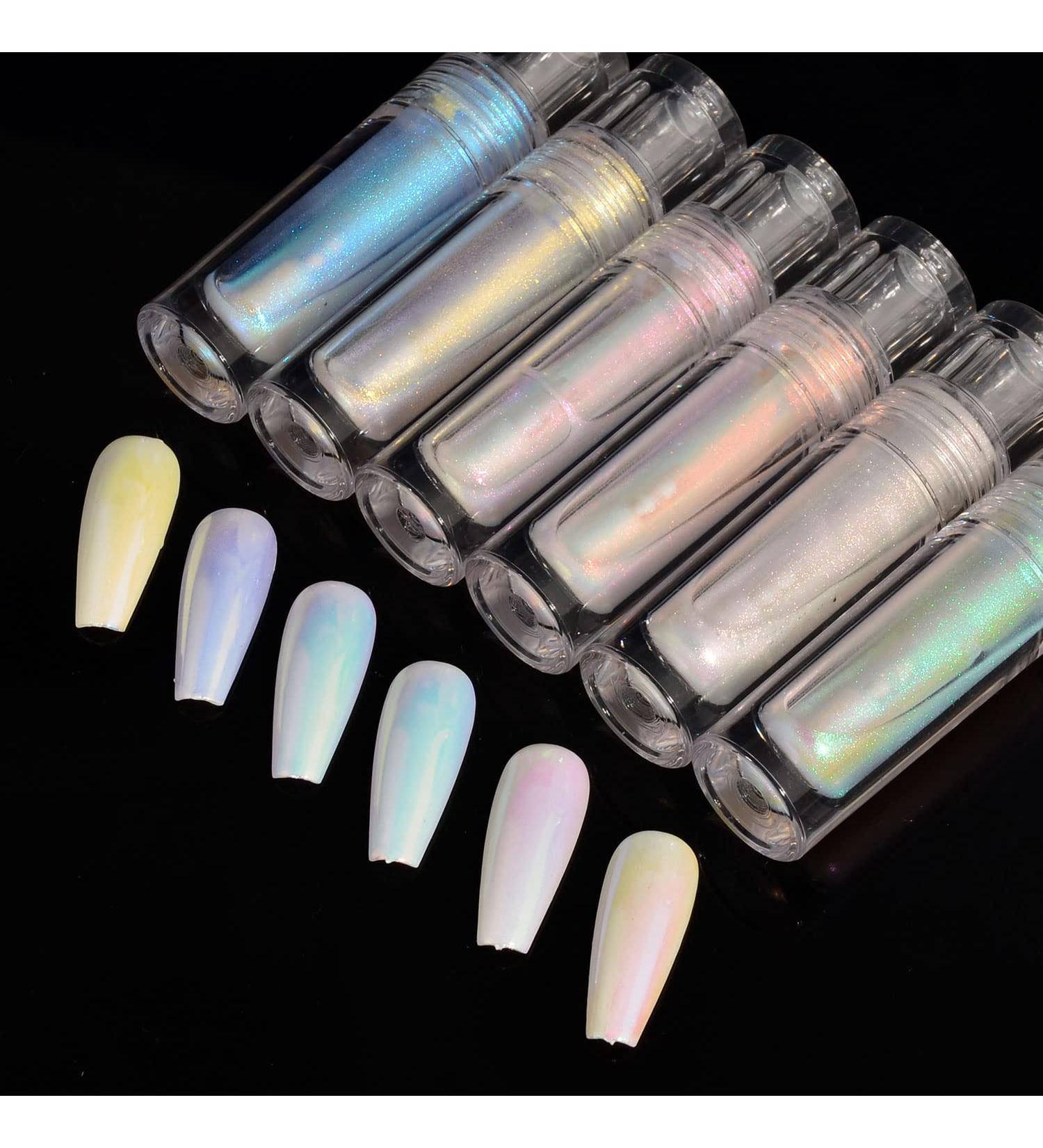SHIJIE Chrome Liquid Nail Powder - Aurora Mermaid Chameleon Mirror Effect Pigment for Nail Art - 6 Colors - Buy Online on GoSupps.com
