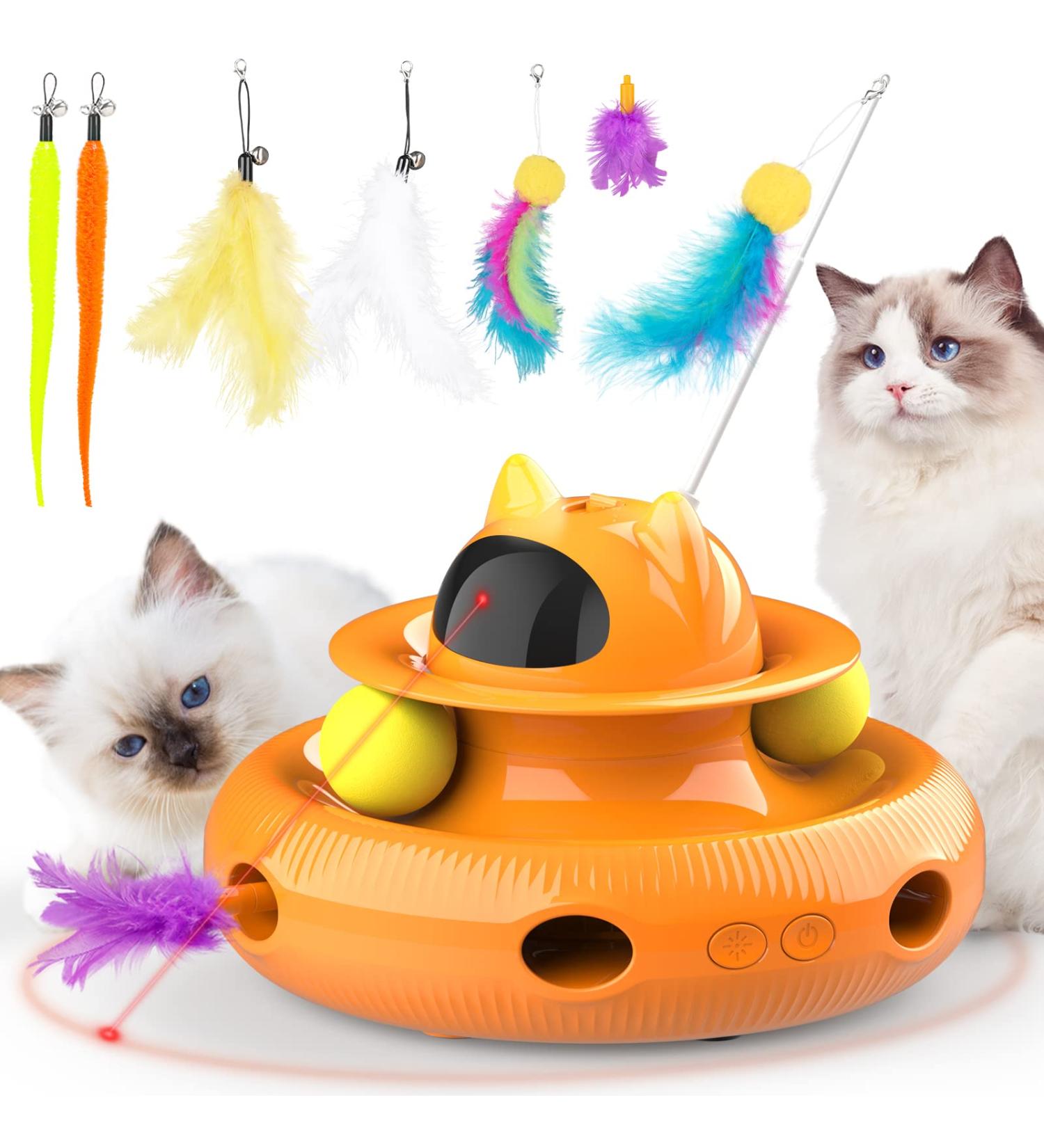 Dreamon 4-in-1 Interactive Electric Cat Toy - Self-Entertainment Cat Intelligence Toy with 5 Spring Replacements & USB | Best for International Shipping - Buy Online on GoSupps.com