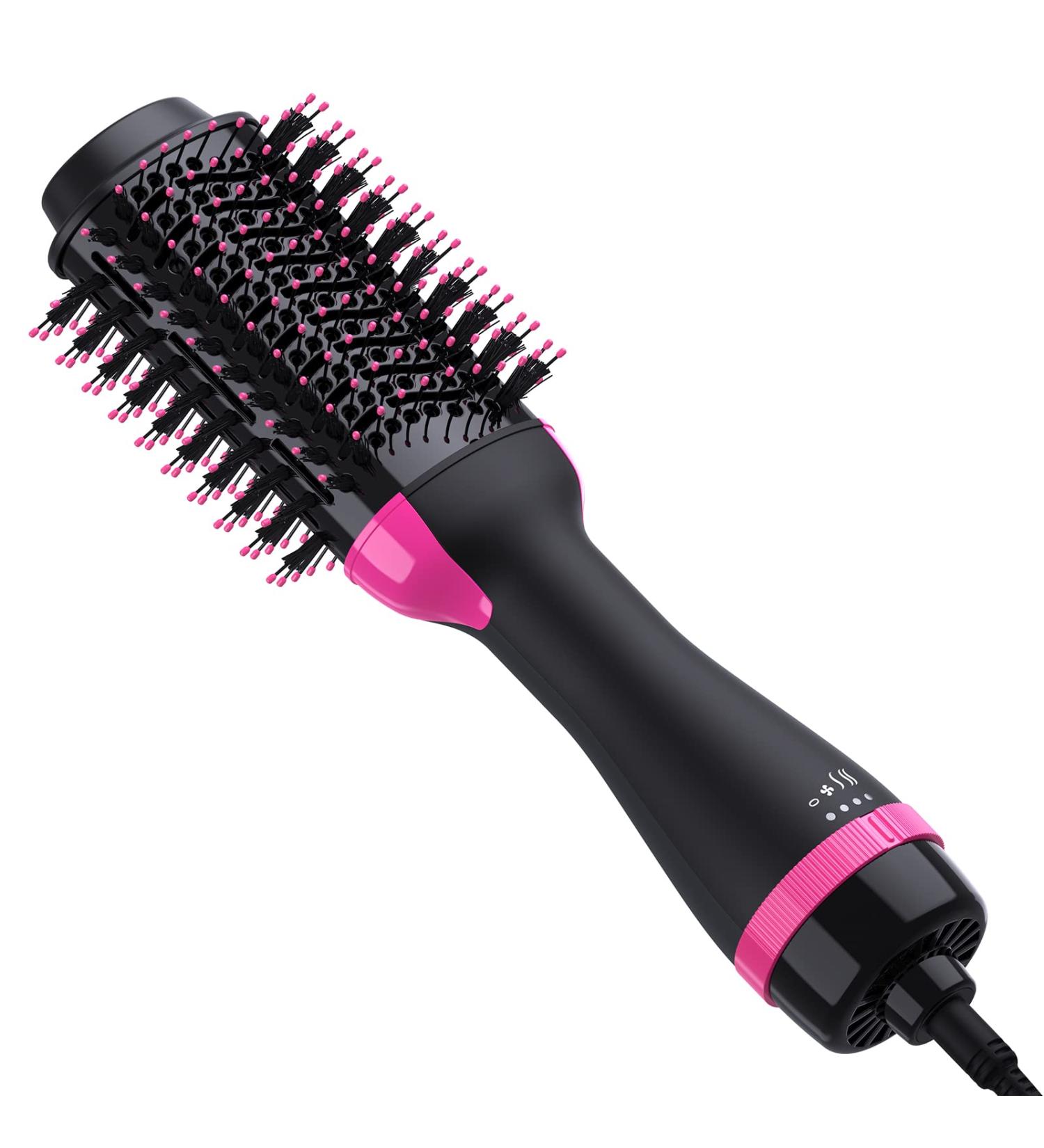 Professional 4-in-1 Hot Air Brush & Hair Dryer Styler - Pink | Negative Ion Anti-Frizz Technology | Mothers Day Gift - Buy Online on GoSupps.com
