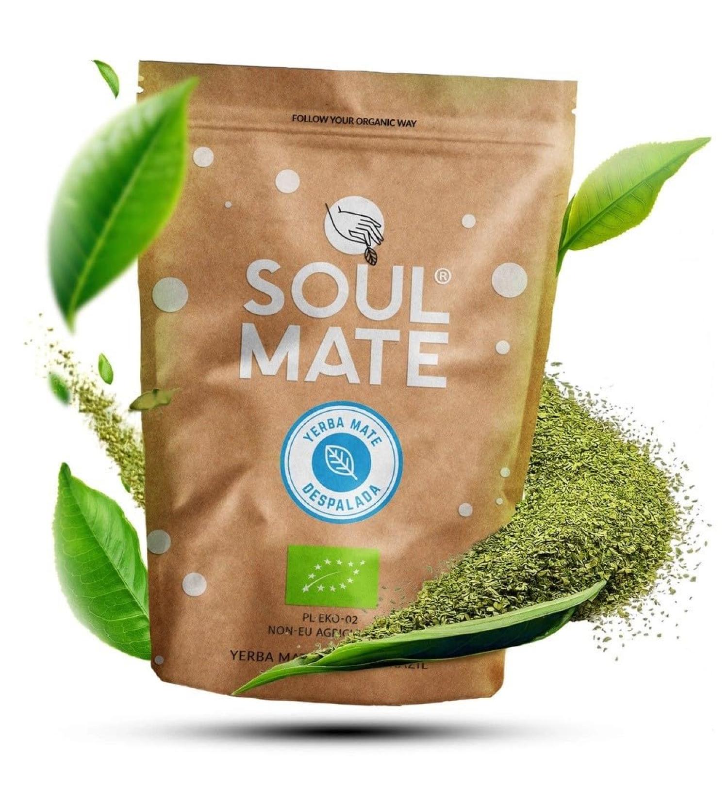 Yerba Mate Bio Soul Mate Org nica Despalada 100% Feuilles Sans Fum e Go t Pur & nergisant - Buy Online on GoSupps.com