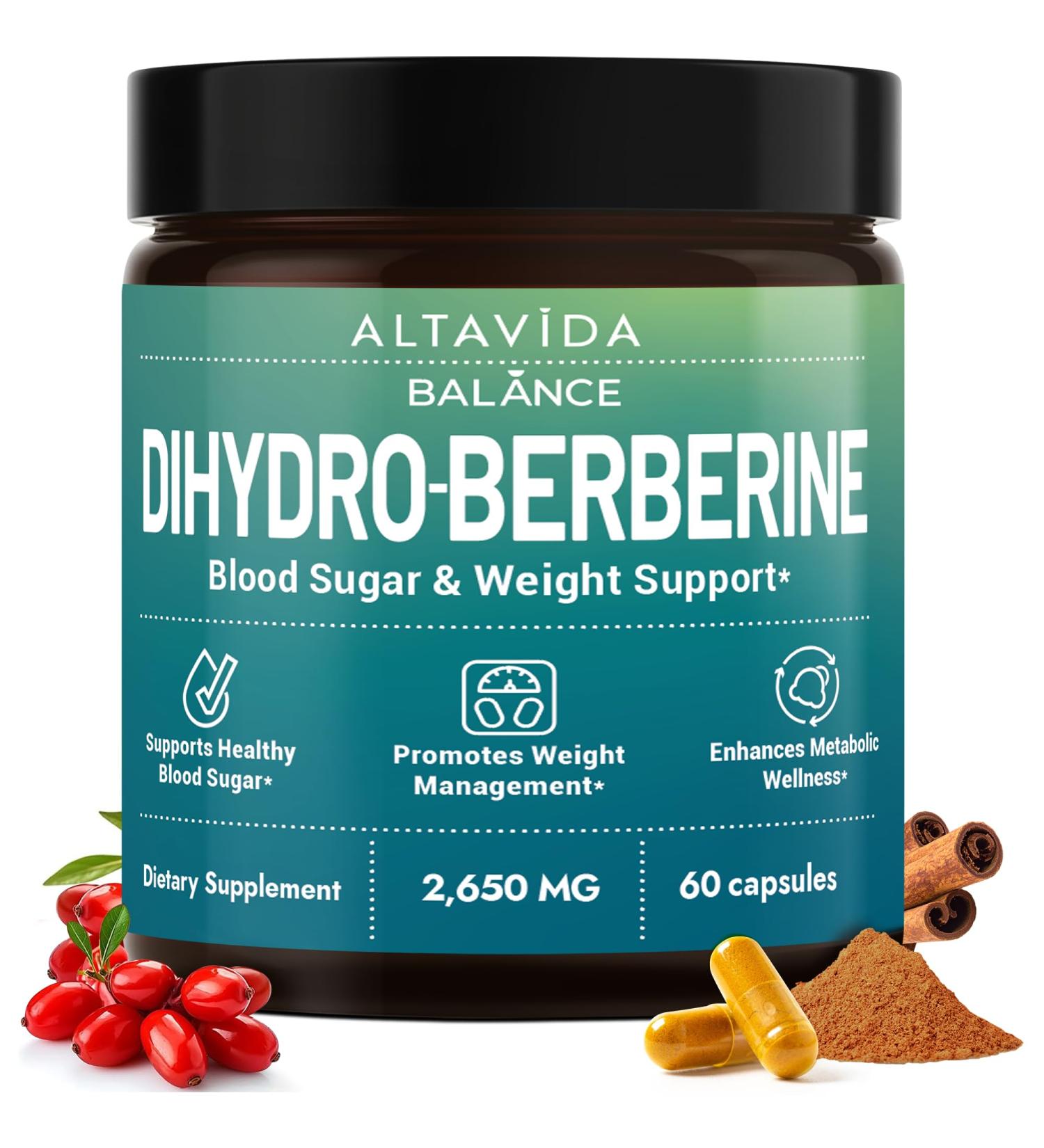 Dihydroberberine Super Berberine Supplement with Ceylon Cinnamon and Alpha Lipoic Acid - GlucoVantage 250mg - 5x Enhanced Bioavailability Over Berberine HCL - Metabolic & Wellness Support - 60 Caps - Buy Online on GoSupps.com