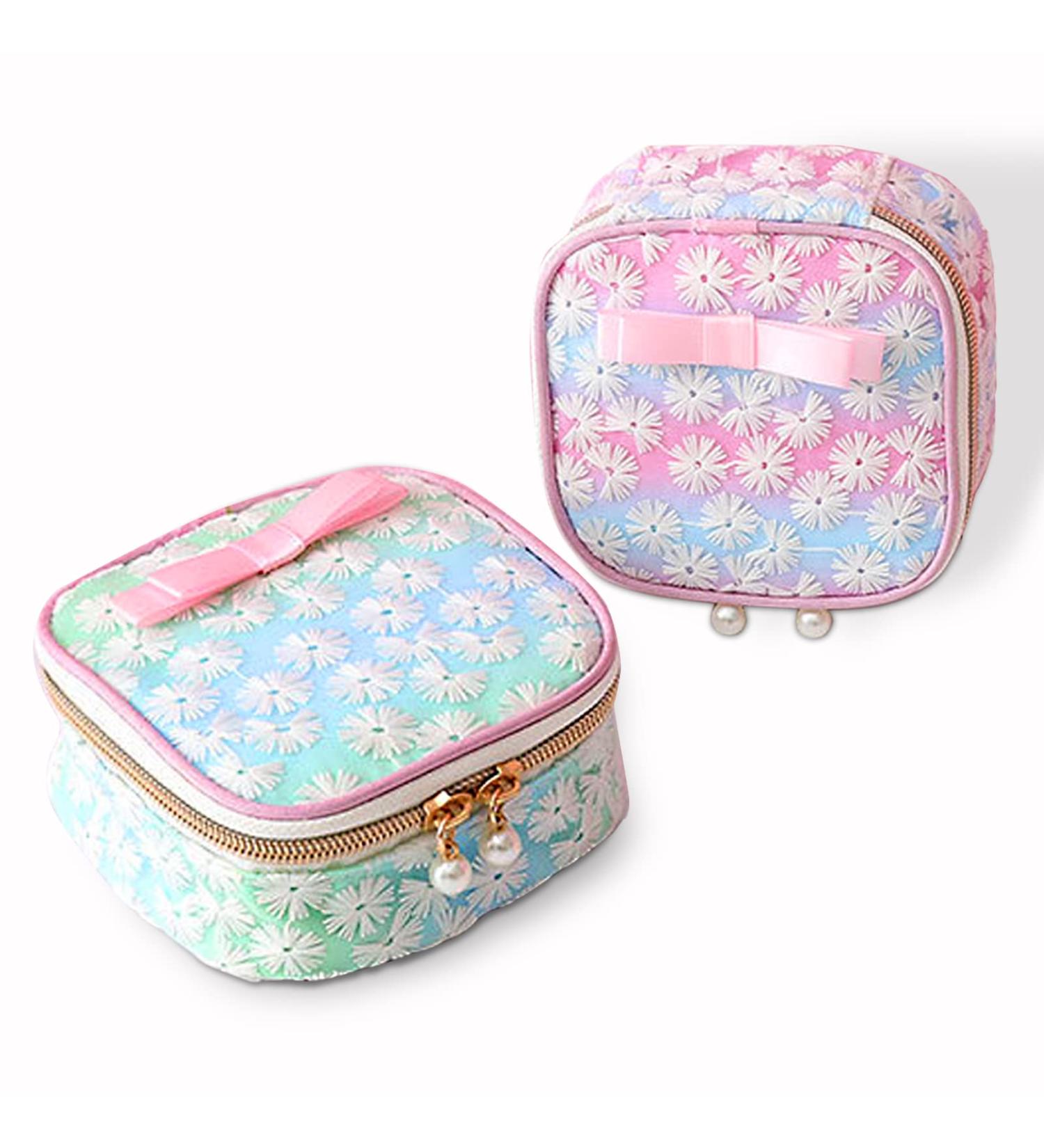 Portable Sanitary Napkin Storage Bag - Travel Menstrual Period Pouch for Women - Lace Pearl Decoration - 2Pc Set - Buy Online on GoSupps.com