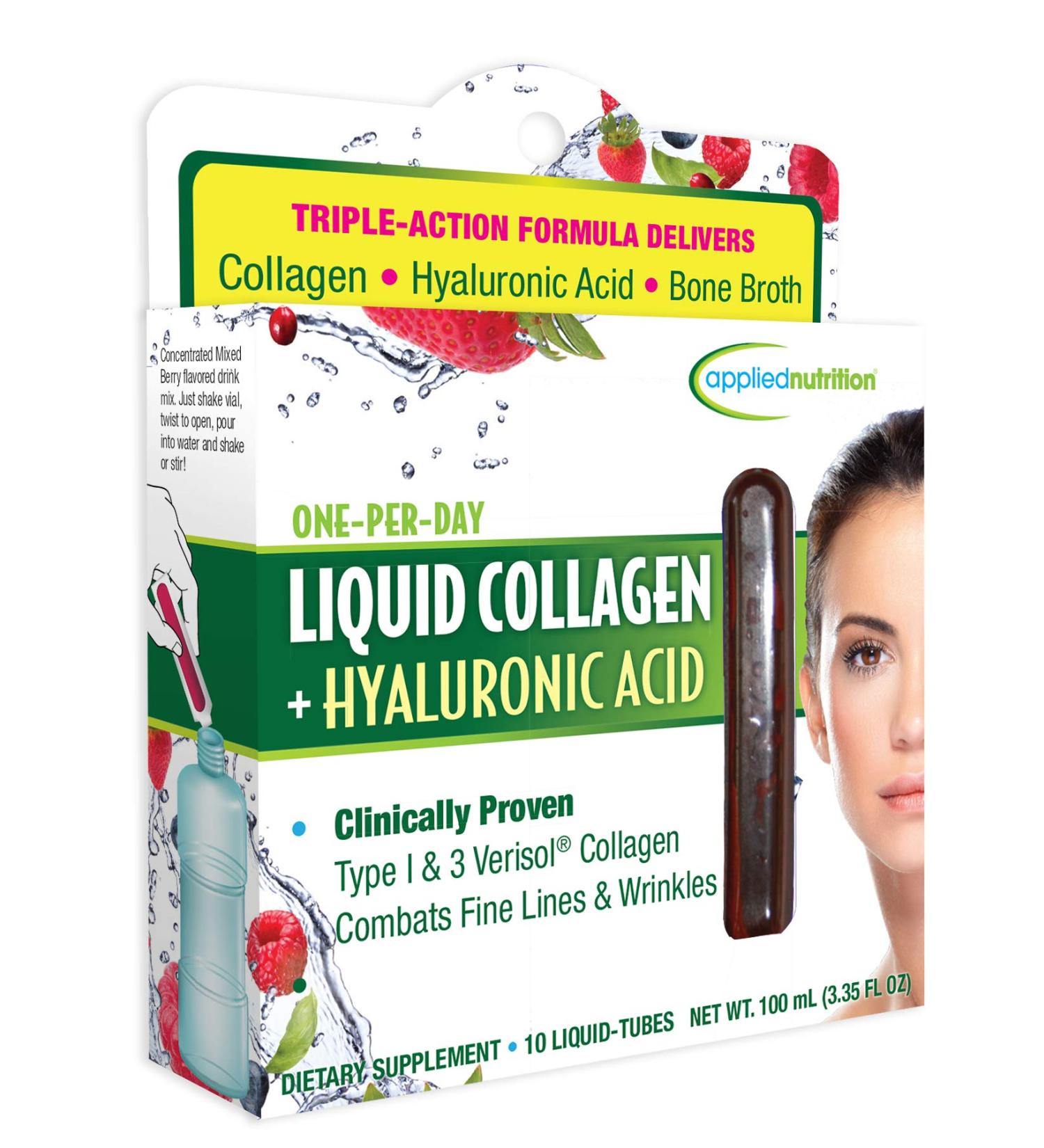 appliednutrition Liquid Collagen +  Hyaluronic Acid 10 Liquid-Tubes 10 ml Each