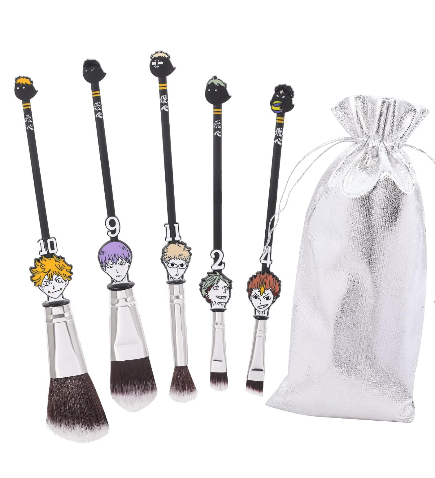 Buy Cute Anime Haikyuu Makeup Brush Set - 5-Piece Cosmetic Kit for Fans | Foundation Rouge Eyeshadow & Powder Brushes - Buy Online on GoSupps.com