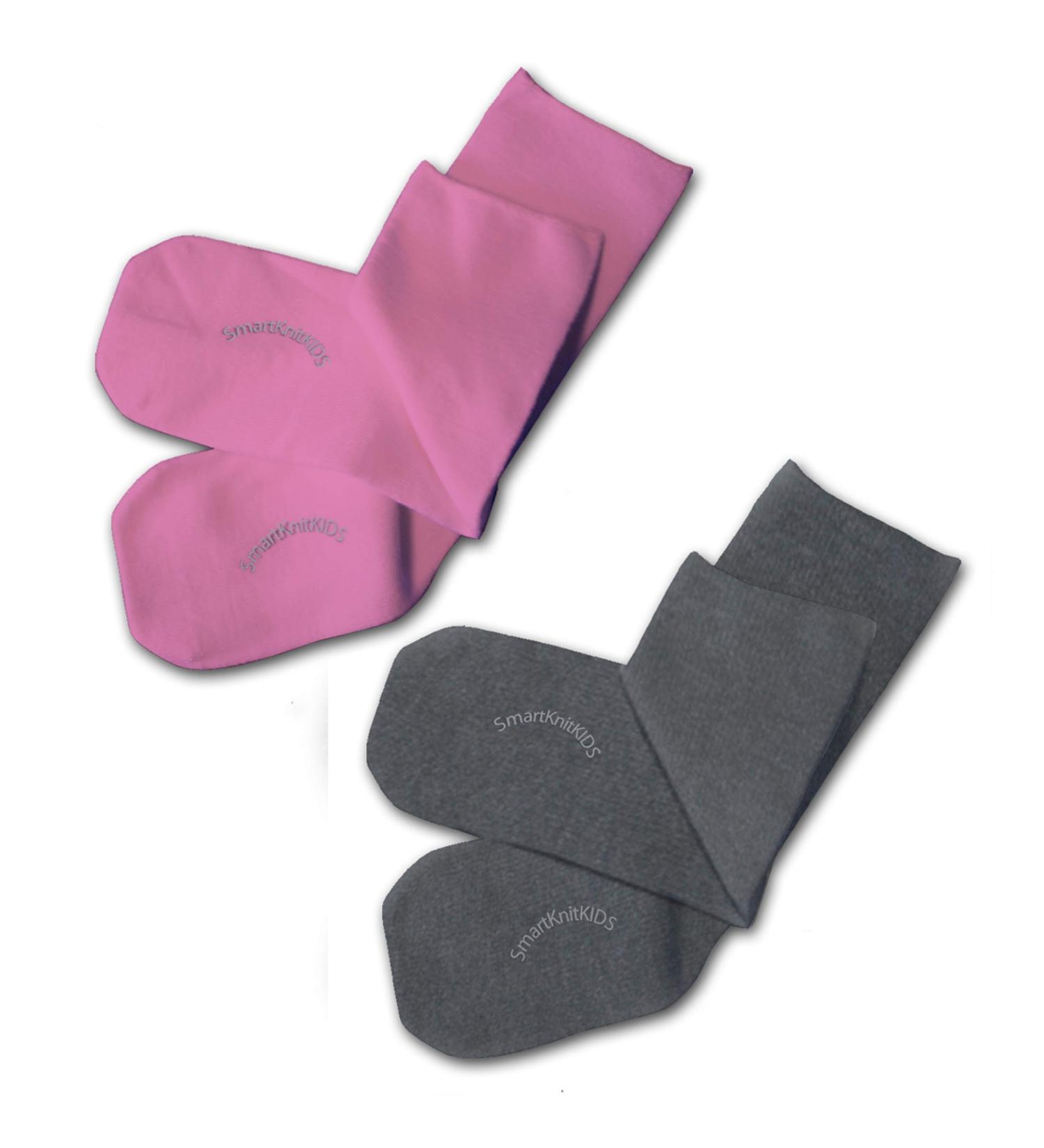 SmartKnitKIDS Sensory-Friendly Seamless Socks - 2 Pack (Pink & Charcoal Large) - Buy Online on GoSupps.com