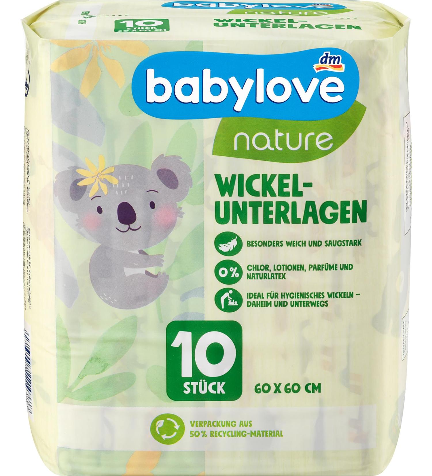 Babylove wet wipes and co (6x 10 pieces Nature changing mats) 6x 10 pieces Nature changing mats