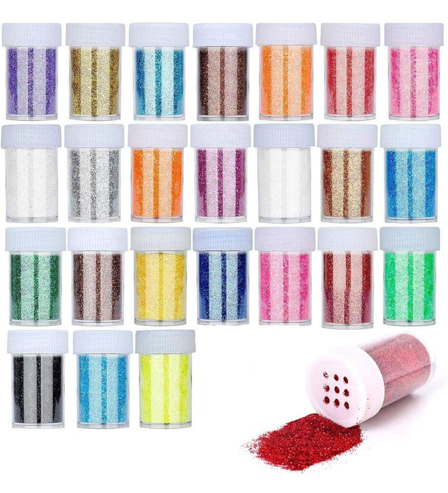 Fogawa 24pcs Glitter Powder Set (480g) - Colorful Craft Glitter for Kids Tinkering & Easter Eggs - Buy Online on GoSupps.com