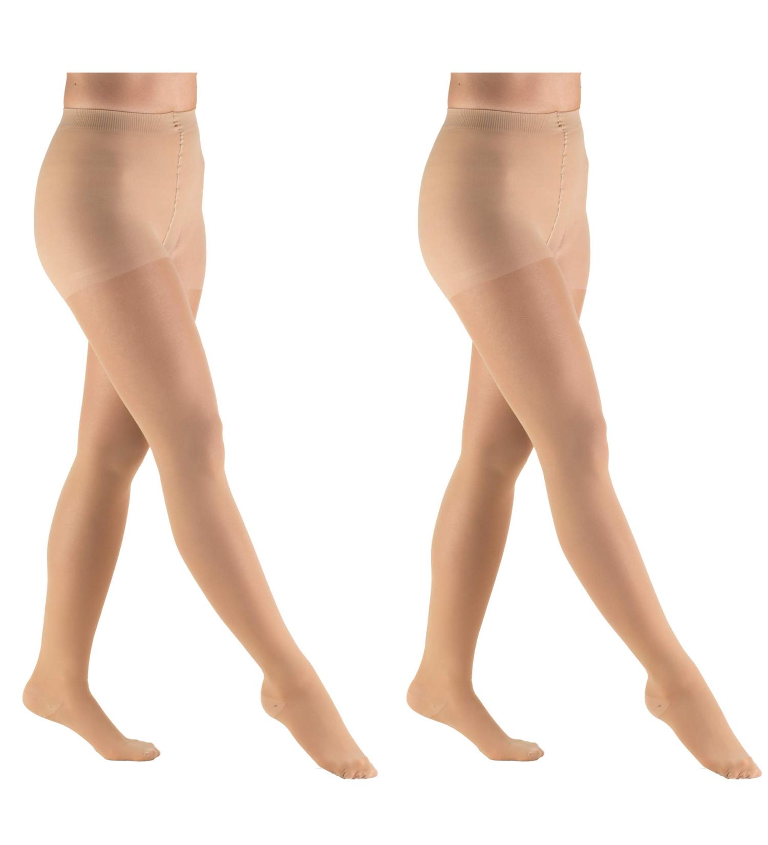 Truform Compression Pantyhose 30-40 mmHg - Sheer Beige Large (2 Pack) - Now Shipping Internationally - Buy Online on GoSupps.com