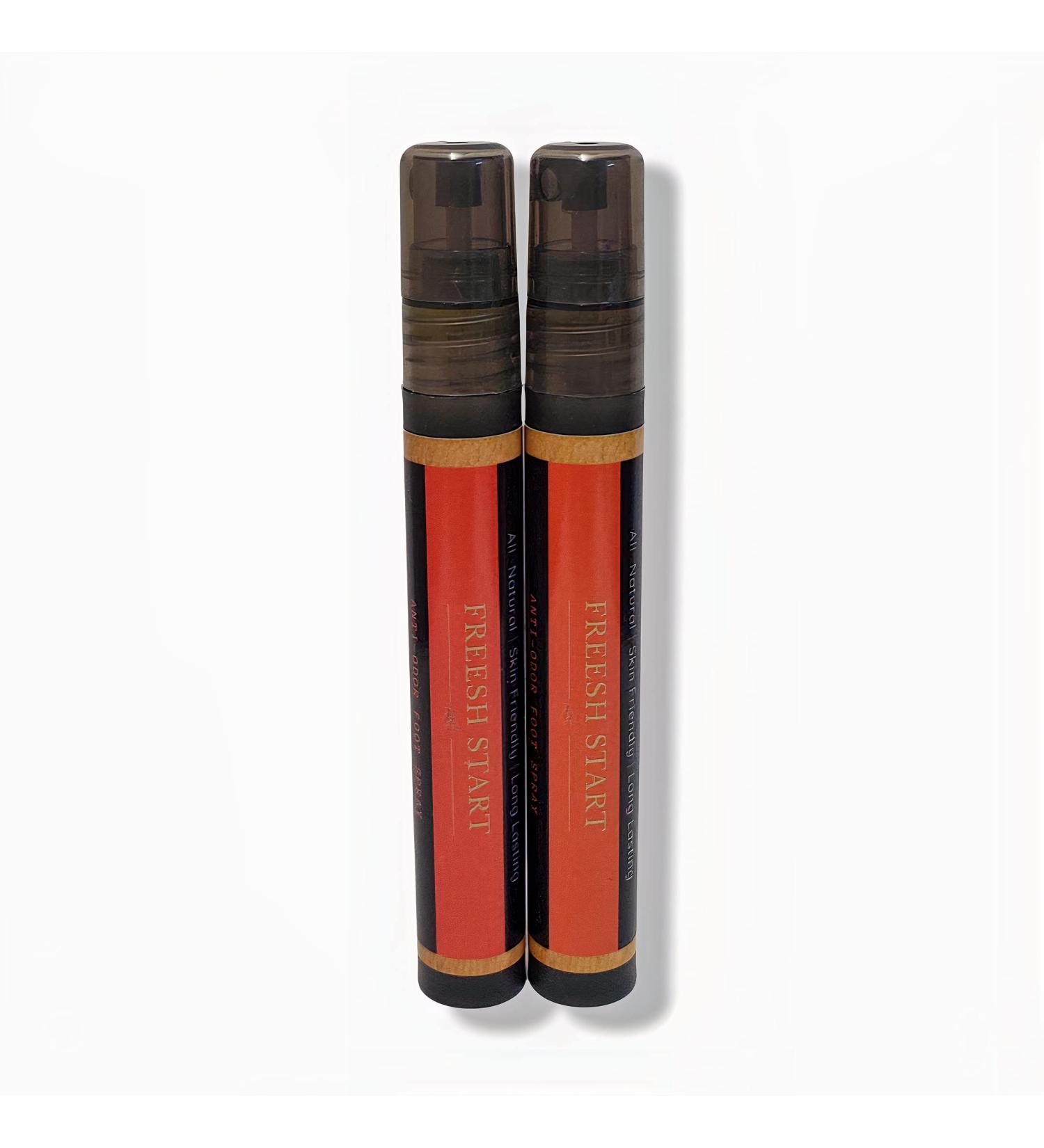 Freesh Start Luxury Foot & Shoe Deodorizer for Athletes - All-Natural Tropical Freesh Scent Spray - 2 Pack (Orange, 10mL) - Buy Online on GoSupps.com