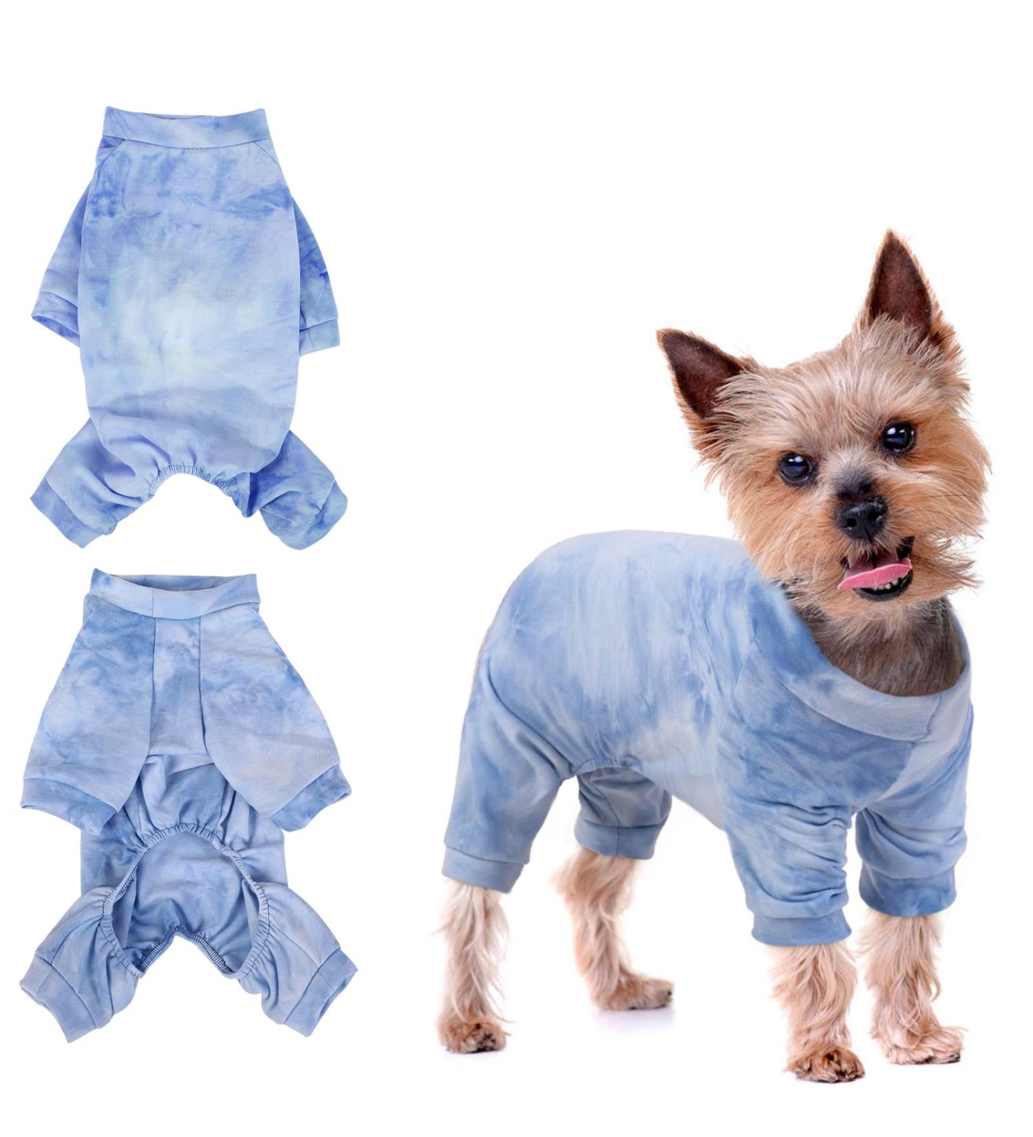 Buy Blue XS Dog Sweater with Legs - Windproof Cotton Pajamas for Small & Medium Dogs - Buy Online on GoSupps.com