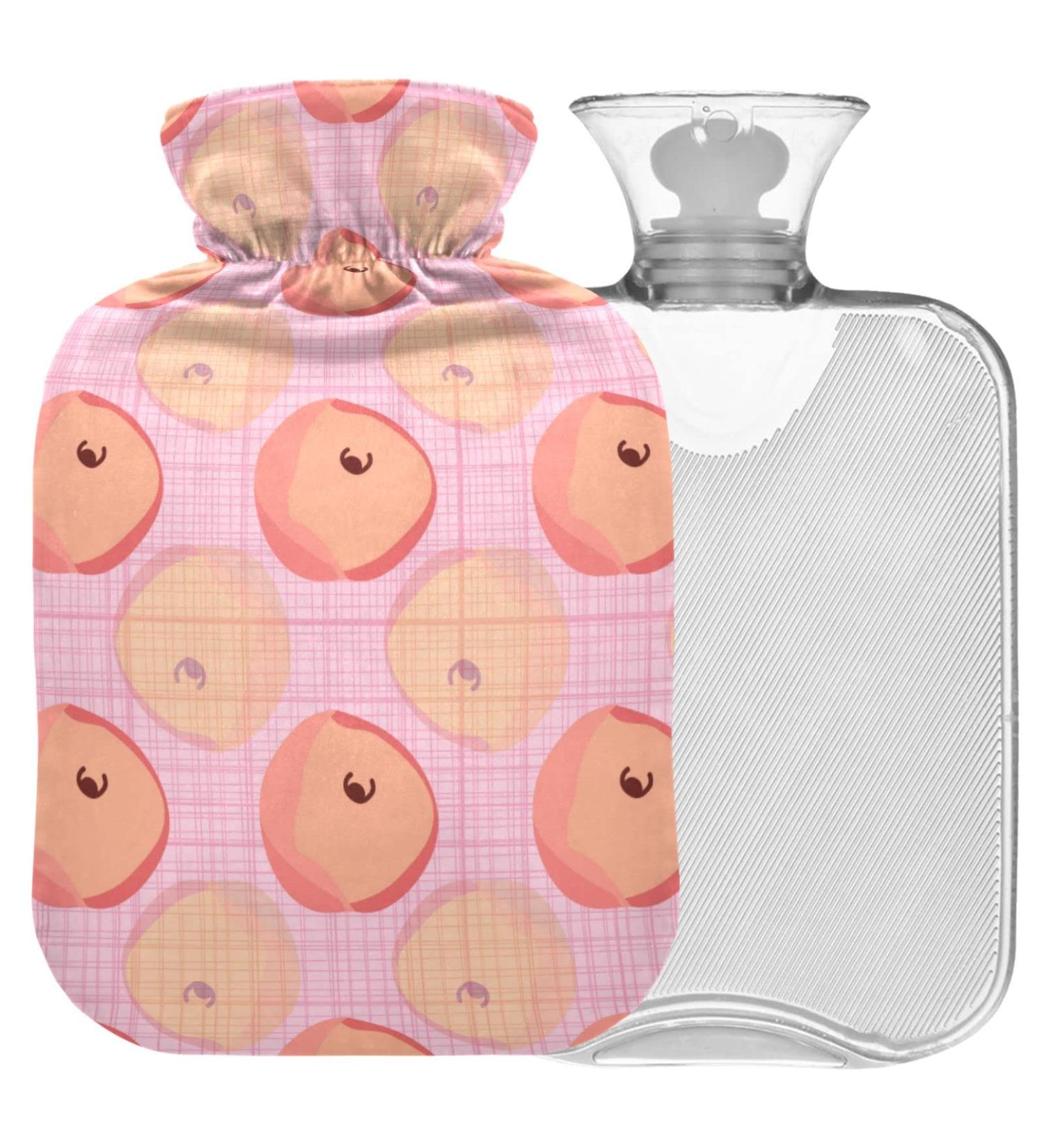 Shop Naanle 2L Peach Fruit Heat Bottle - Transparent Hot Water Bottle for Pain Relief & Therapy | Large Bed & Hand/Foot Heat Solution - Buy Online on GoSupps.com