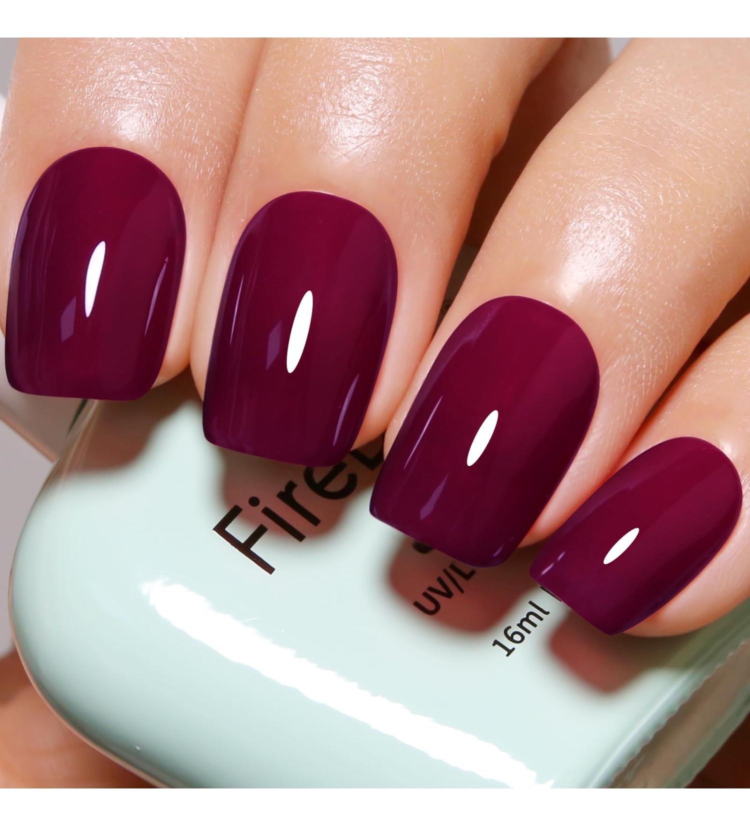 Buy Wine Red Gel Nail Polish 16ML - Jelly Purple Red Cherry Color | UV/LED Soak Off | Perfect for Winter & Spring | B-Mulled Wine - Buy Online on GoSupps.com