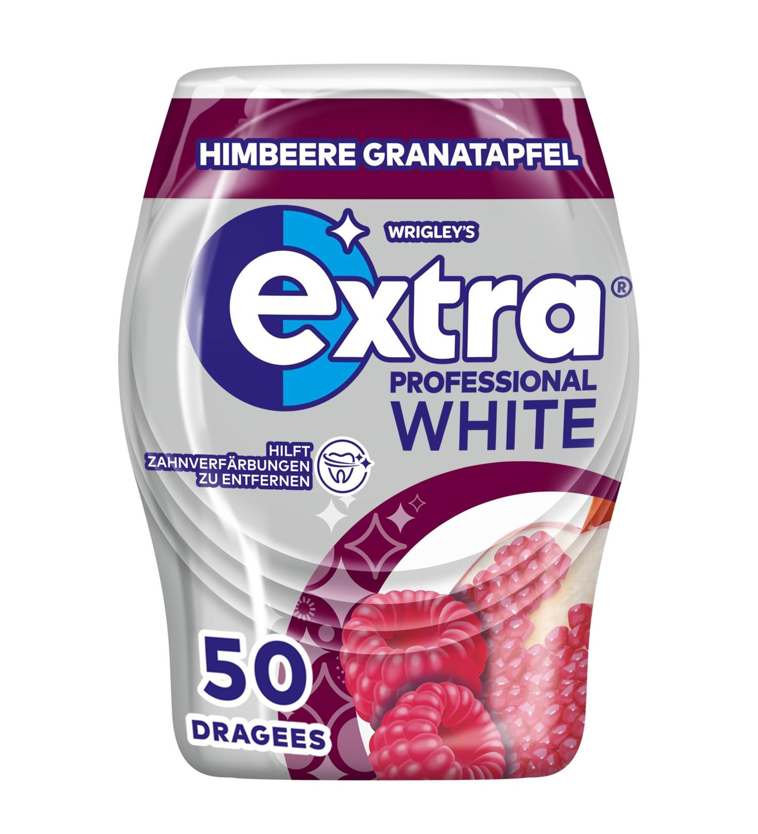 Buy Extra Professional White Chewing Gum - Raspberry Pomegranate Flavor | 50 Dragees - International Shipping Available - Buy Online on GoSupps.com