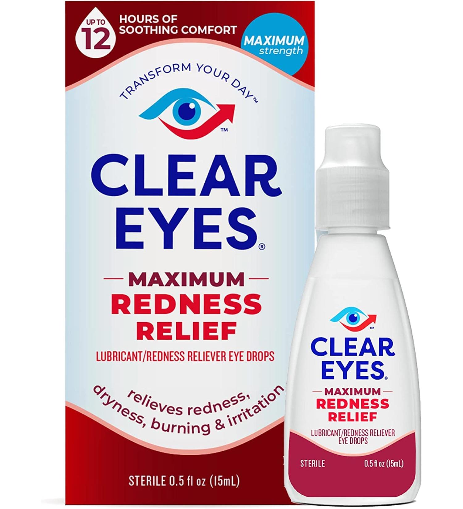 Clear Eyes Maximum Redness Relief Eye Drops - 0.5 oz Pack of 6