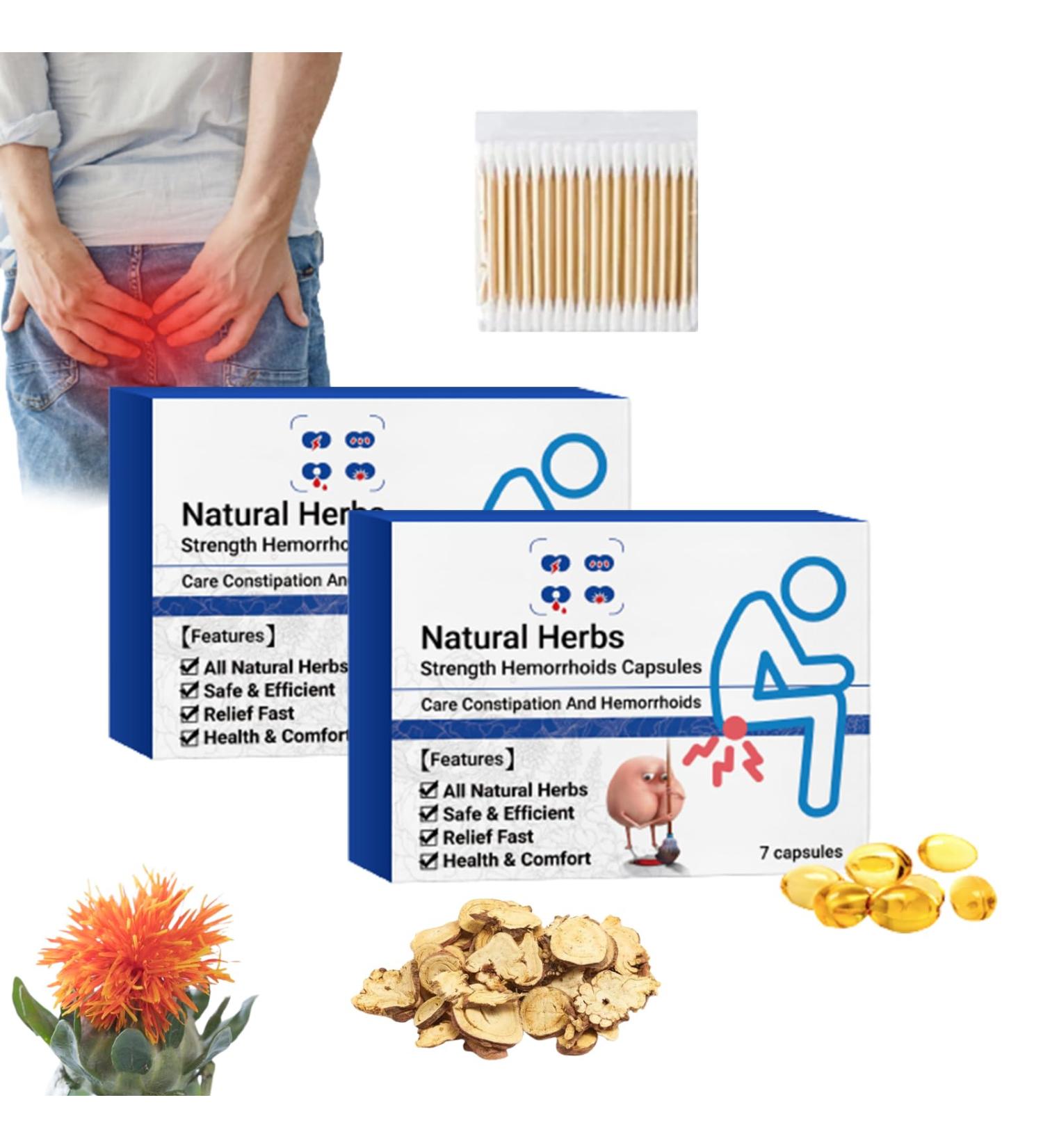 Qosneoun Heca Natural Herbal Strength Hemorrhoid Capsules Natural Hemorrhoid Relief Capsules Hemorrhoid Treatment Hemorrhoid Suppository (2) - Buy Online on GoSupps.com