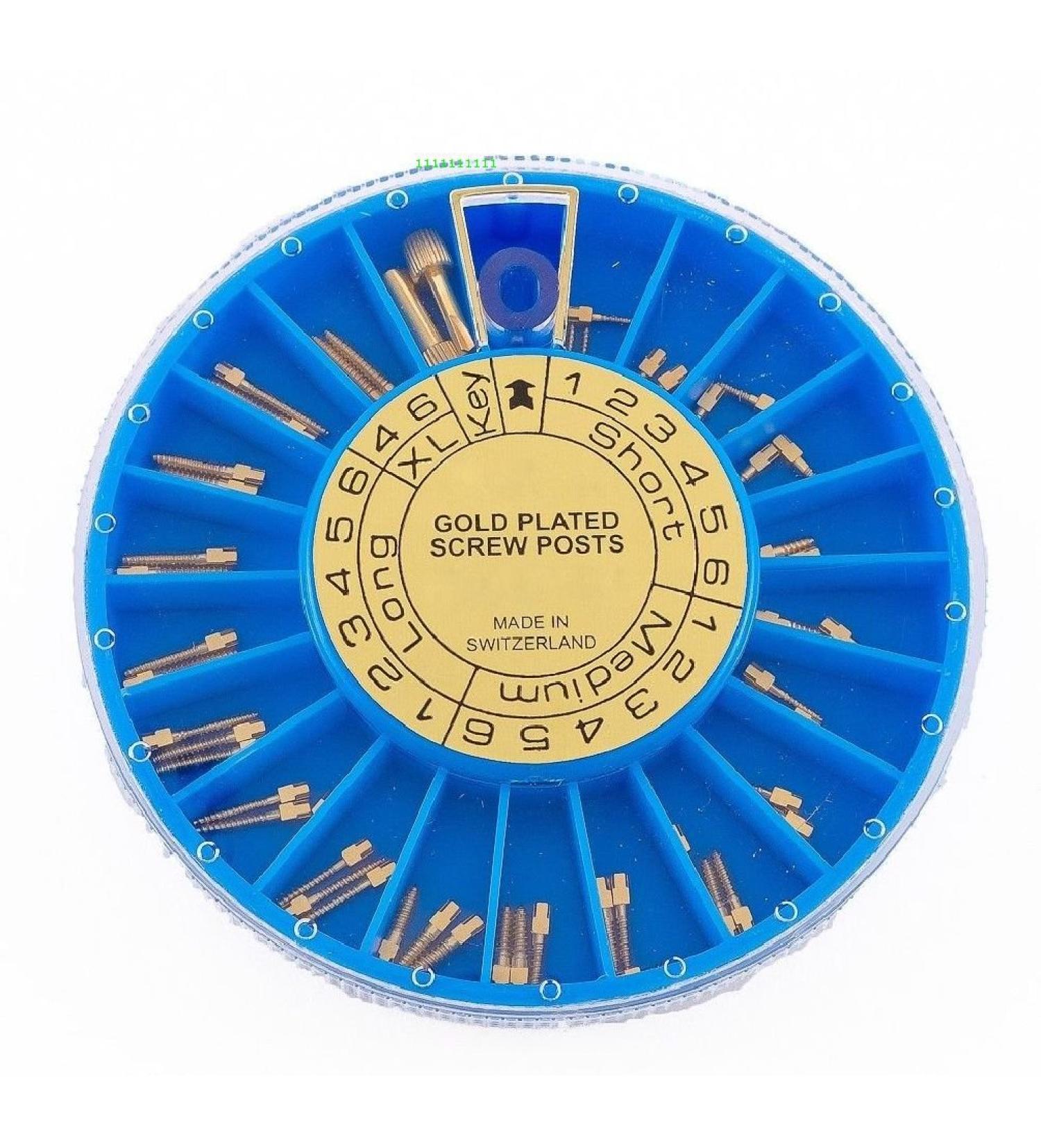 Ledona Gold Plated Screw Posts Complete Kit - 60 Posts + 1 Hollow & 1 Cross Key