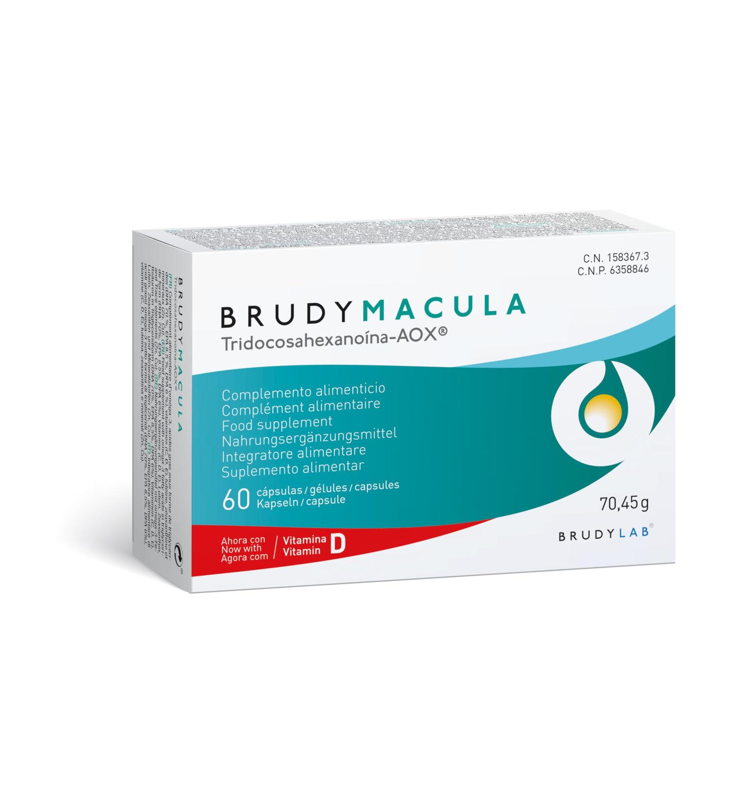 BRUDY LAB Brudy Macula - Acides gras Omega 3 DHA EPA DPA Lut ine et min raux - R duit le stress oxydatif dans la d g n rescence maculaire li e l' ge (DMLA) - 60 g lules - Buy Online on GoSupps.com