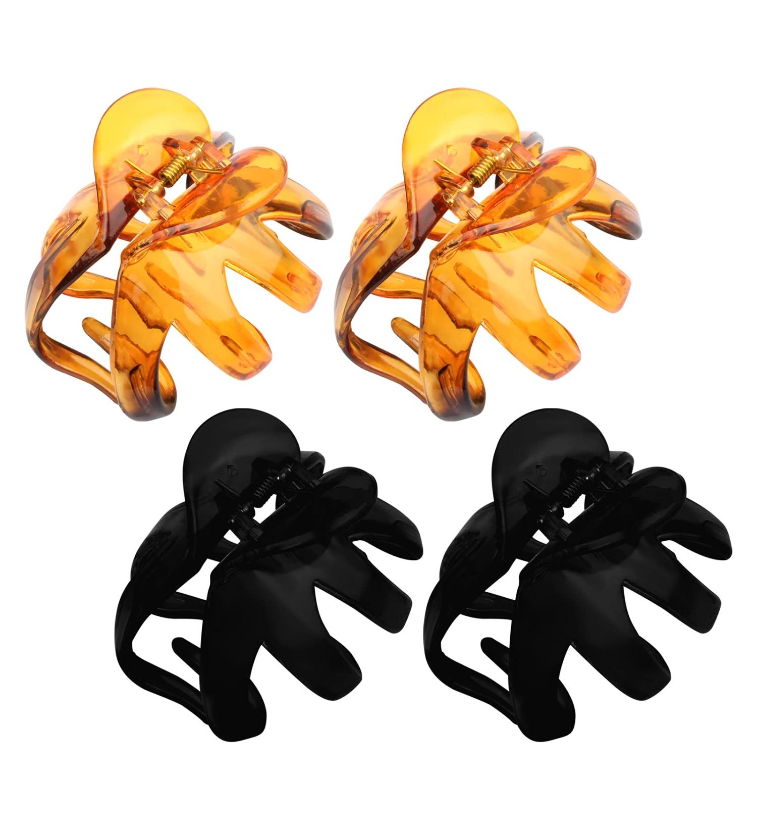 YEEPSYS Hair Claw Clips - Large Grip Octopus Clip for Women and Girls - Strong Hold Hair Accessories (3 inch-4 pack Amber+ Black) - Buy Online on GoSupps.com