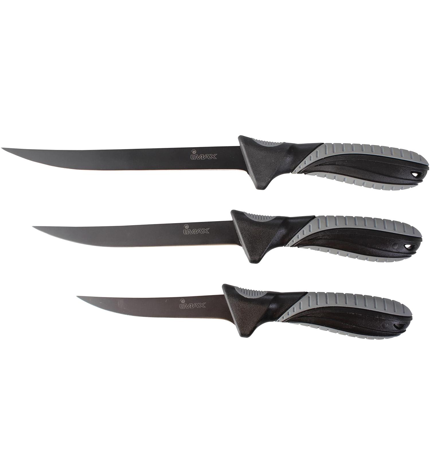 IMAX filleting knife including knife sharpener fishing knife fish knife fishing knife including knife sheath knife with a rubber handle 18cm blade