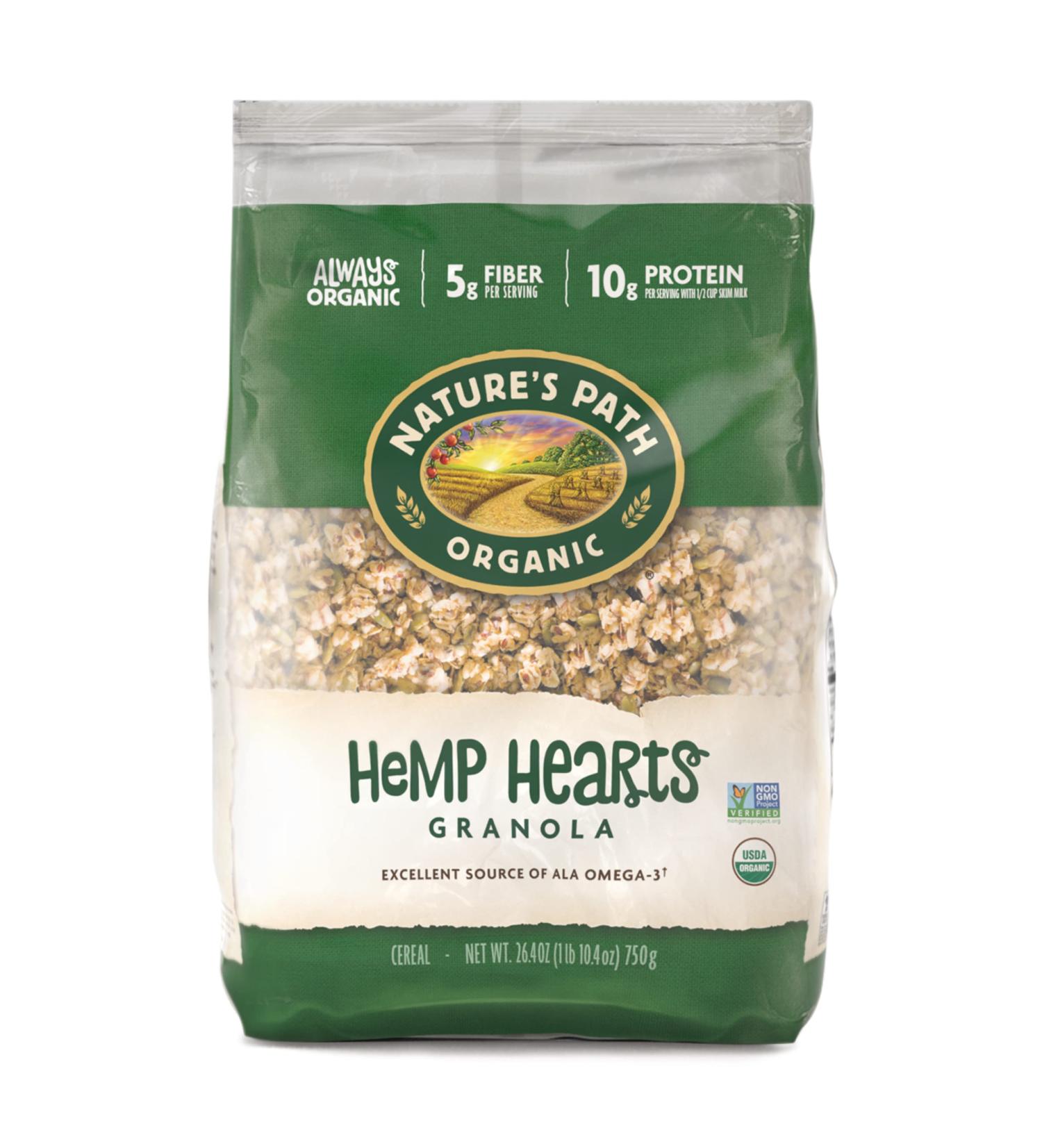 Nature's Path Organic Hemp Hearts Granola - 1.65 lbs (Pack of 6) | Non-GMO, Whole Grains, 10g Plant Protein, Omega-3 Flax Seeds - Buy Online on GoSupps.com