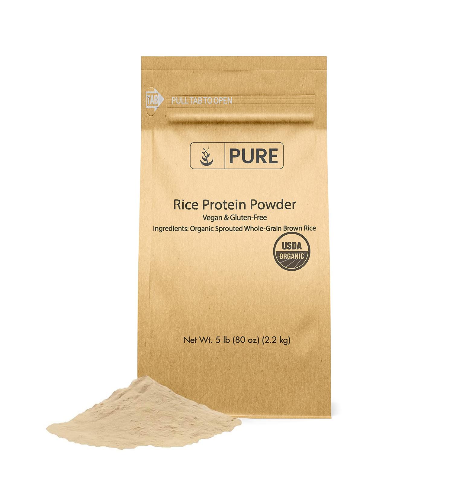 5lb Rice Protein Powder - Vegan & Gluten-Free - Sprouted Brown Rice - Post-Training Recovery - Eco-Friendly Packaging - Buy Online on GoSupps.com