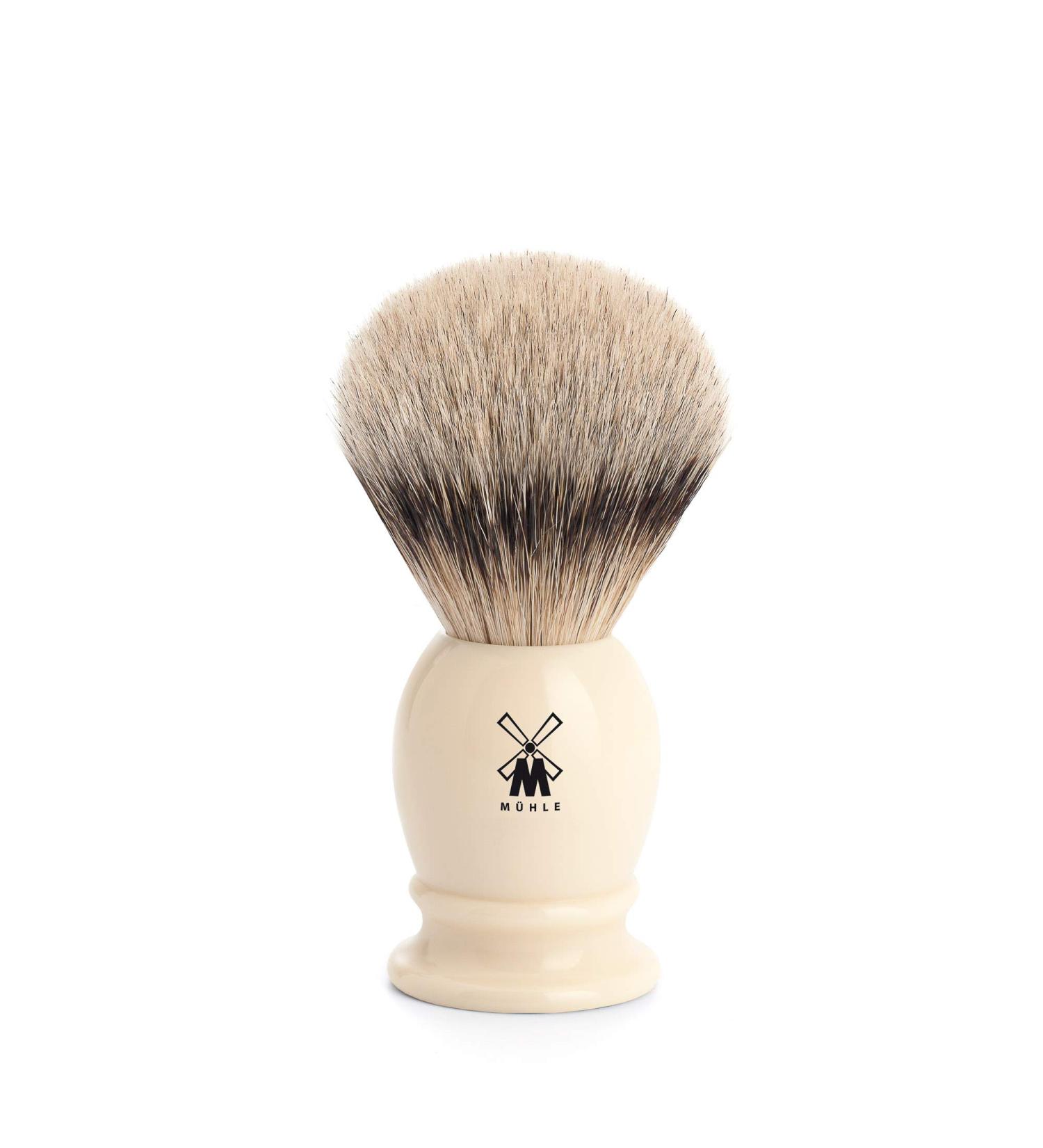M HLE Classic Silvertip Badger Shaving Brush - Ivory Resin - Premium International Shipping - Buy Online on GoSupps.com