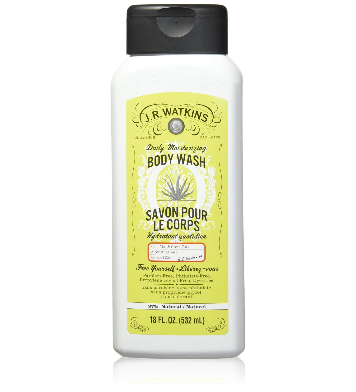 J.R. Watkins Aloe and Green Tea Body Wash - 18 Ounce - Daily Moisturizing Formula - Buy Online on GoSupps.com