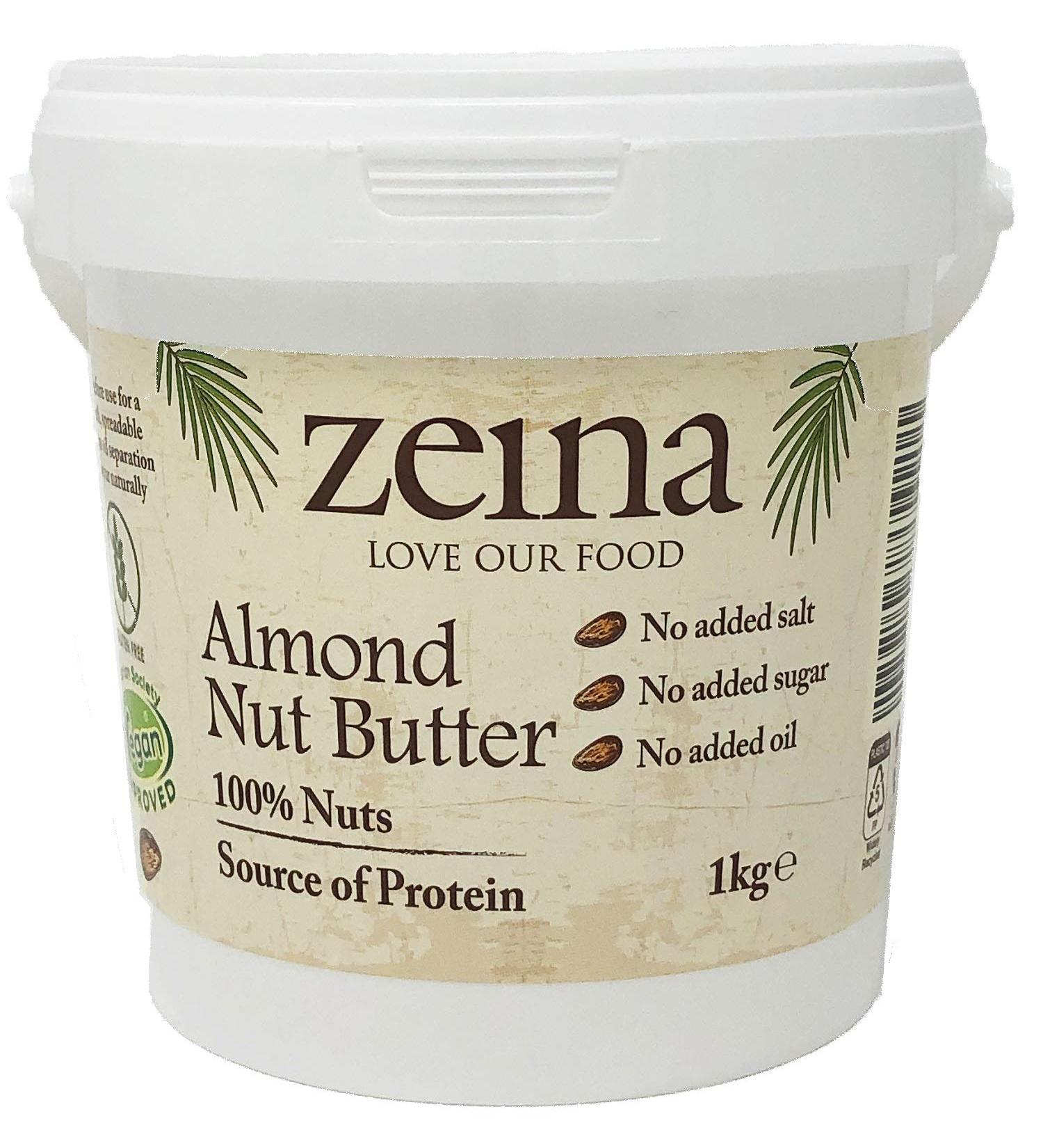Zeina Almond Butter (1Kg) - Smooth Roasted Almond Nut Butter - Source of Protein - Vegan/Vegetarian Approved Gluten Free Snack Great for Cooking and Baking - Buy Online on GoSupps.com