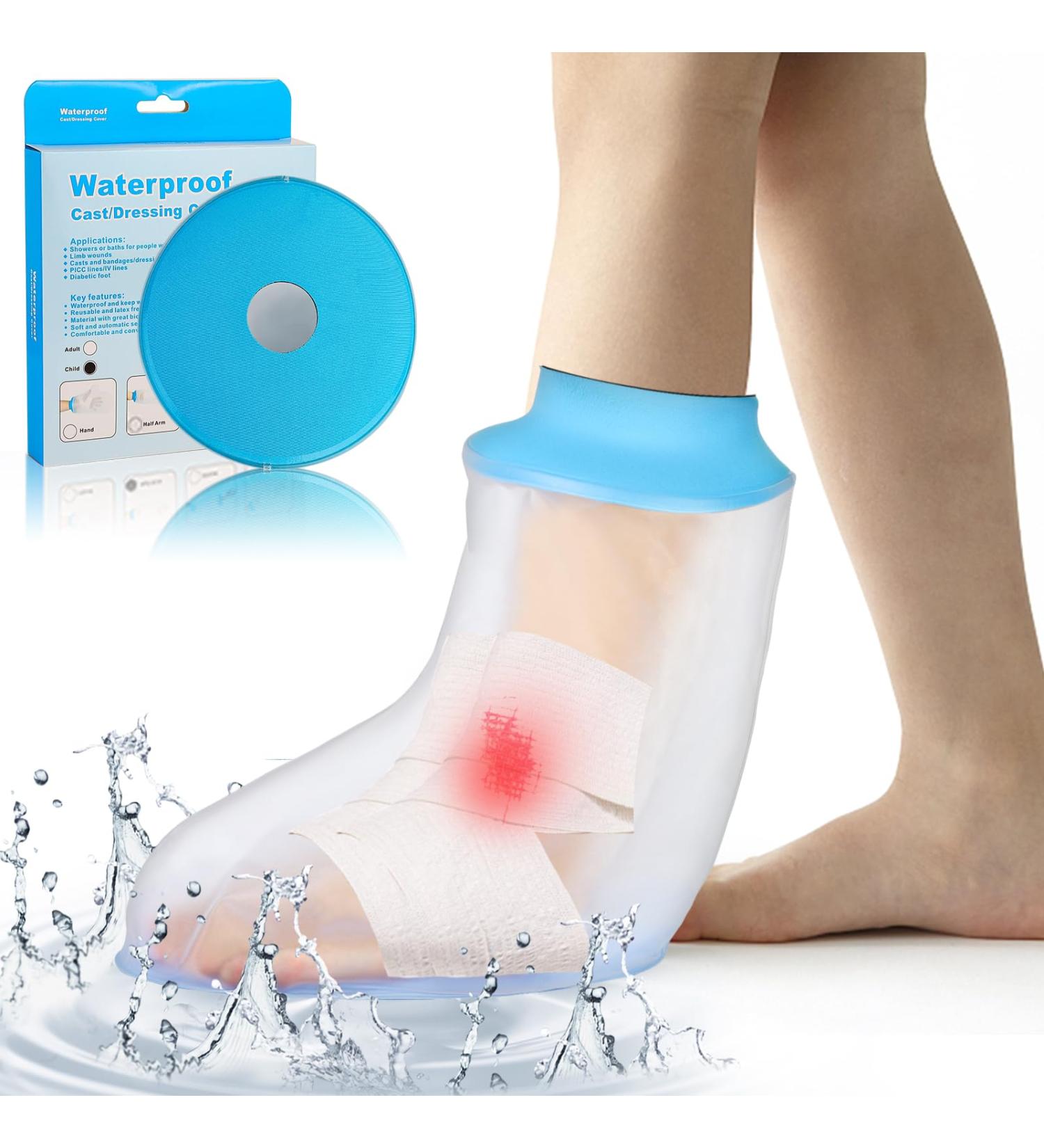 SUPERNIGHT Child Waterproof Ankle Cast Cover - Shower Bandage Protector for Kids - Reusable Sealed Watertight Foot Cast Bag - Anti-Slip Design - Buy Online on GoSupps.com