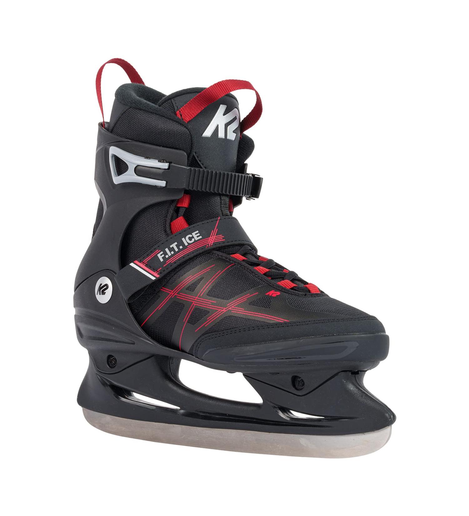 K2 Skates Men's Fit Ice Skates EU 45 (UK 10.5/US 11.5) - Black/Red | International Shipping Available - Buy Online on GoSupps.com