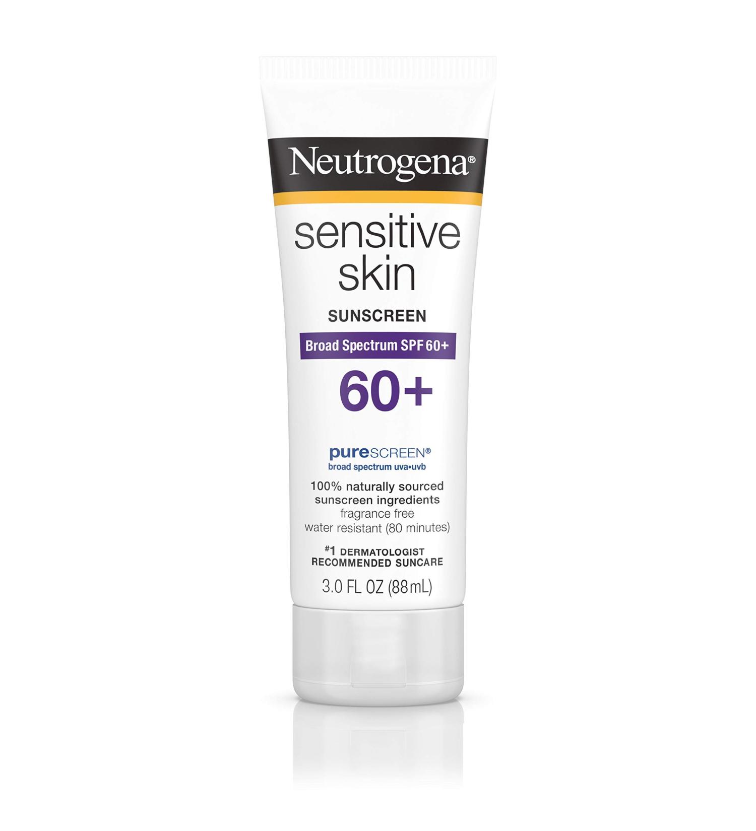 Neutrogena Sensitive Skin Sunscreen Lotion SPF 60+ 3 fl. oz (Pack of 3) - Hypoallergenic, Oil-Free & Water-Resistant - Buy Online on GoSupps.com