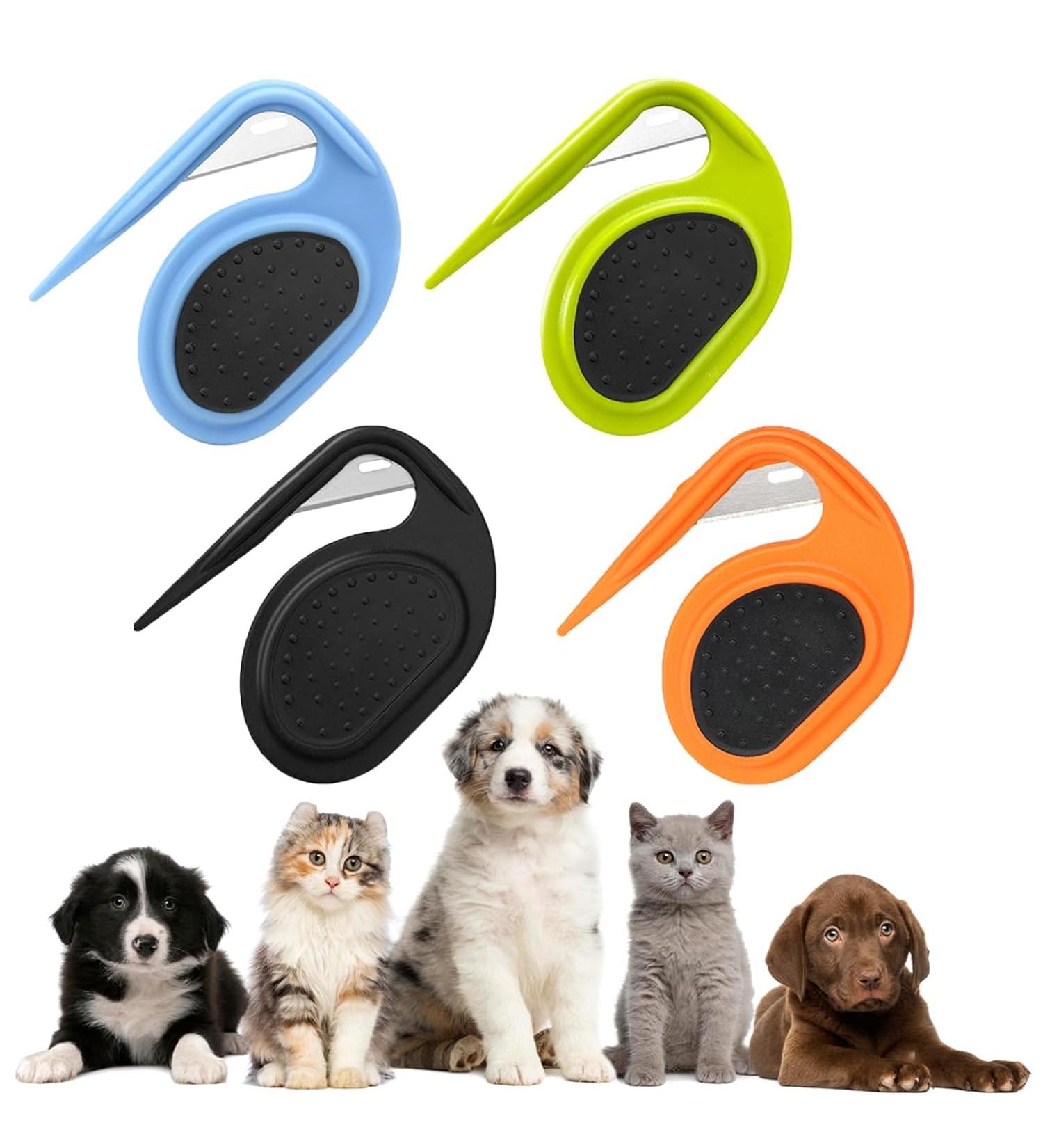 4PCs Knitting COMB PET - Effective Pet Grooming Tool for Cats & Dogs | Hair Removal Brush & Massage Comb for Tangled Fur - Buy Online on GoSupps.com