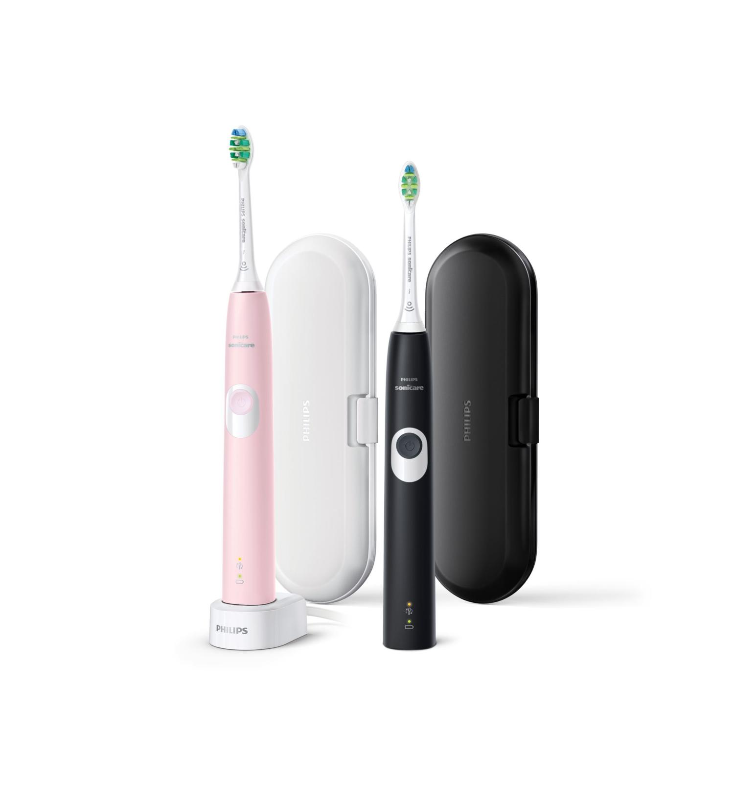 Buy Philips 4300 Series HX6800/35 Electric Toothbrush - Adult Sonic Toothbrush in Black & Pink (1 Pack) - International Shipping Available - Buy Online on GoSupps.com