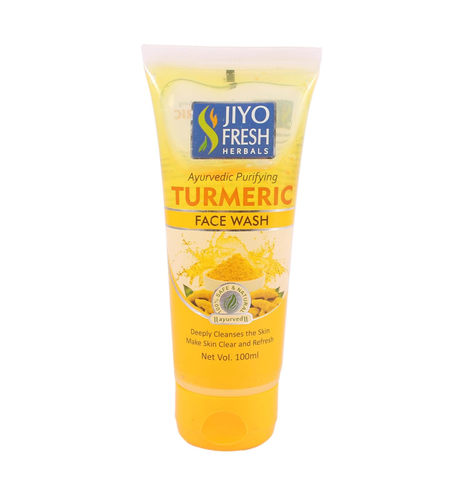 Jiyo Fresh Herbals Ayurvedic Neem Facewash for Deep Pore Cleansing - 3.5 oz (Turmeric)