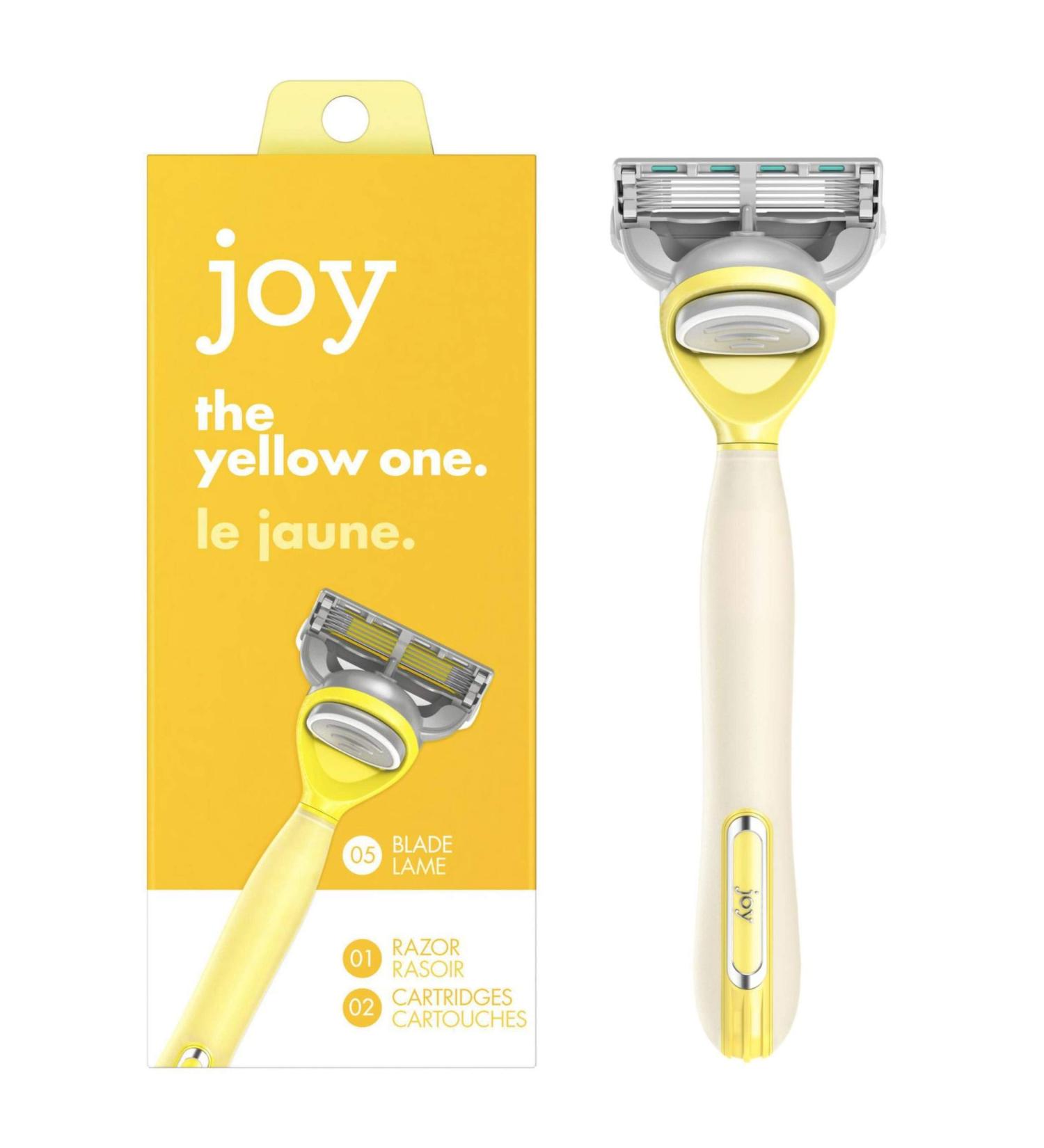 Joy Razor Handle + 2 Razor Blade Refills - Yellow | Buy Online - Buy Online on GoSupps.com