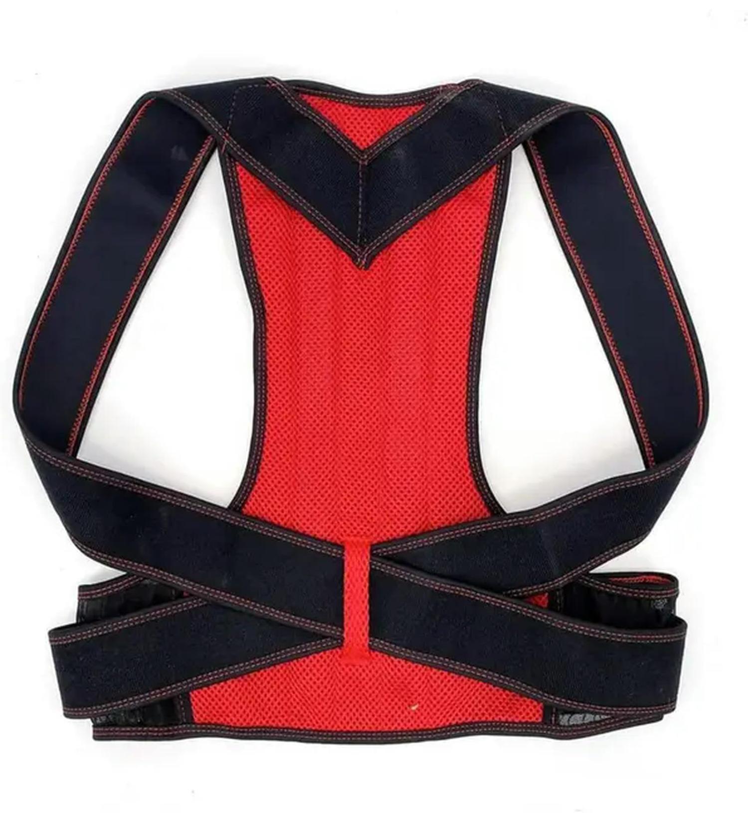 Posture Corrector Scoliosis Back Brace Spine Corset Shoulder Therapy Straight Back Support Posture Correction Belt Red XXXL - Buy Online on GoSupps.com