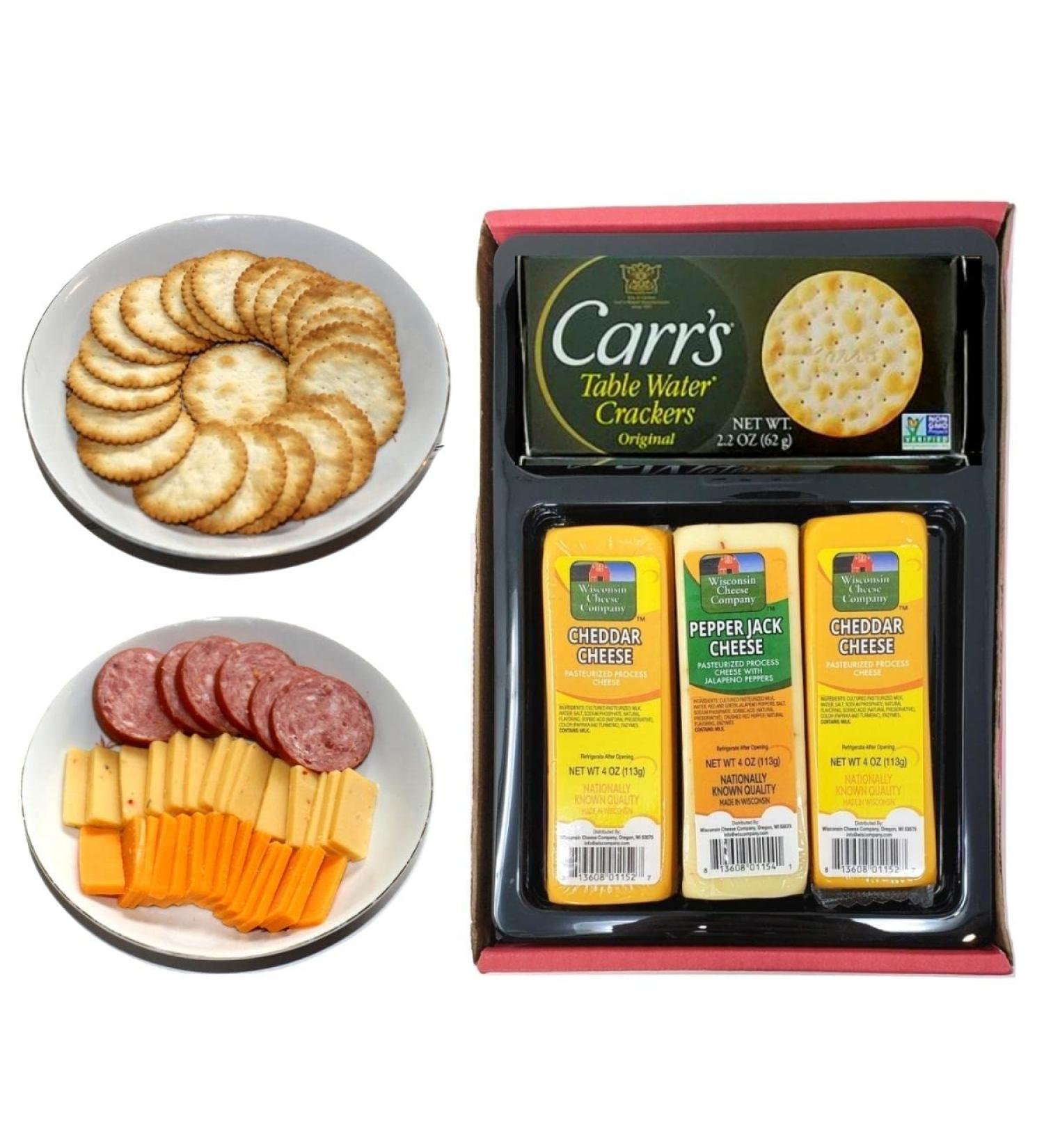 Wisconsin Cheese Company Cheddar & Pepper Jack Gift Box - Cheese Gift Baskets for All Occasions - Buy Online on GoSupps.com