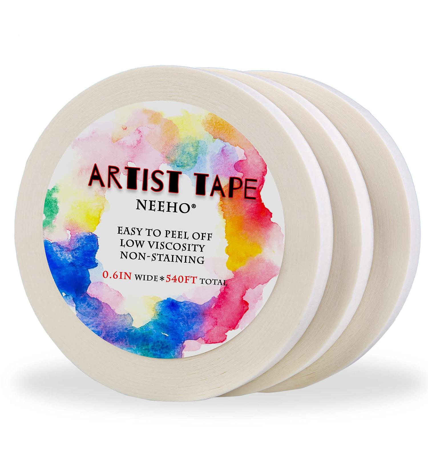 Neeho Artist Tape 3 Pack - Acid-Free White Masking Tape for Watercolor Painting and Canvas Framing - 0.6inch Wide 540FT - Buy Online on GoSupps.com