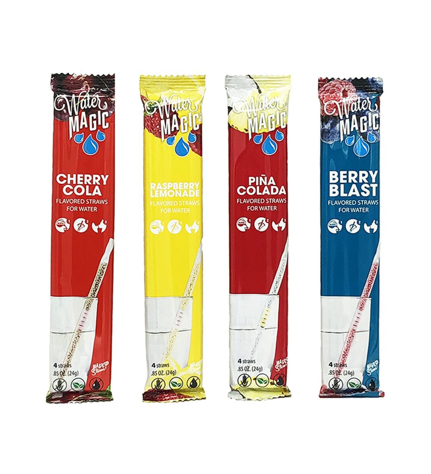 4 Packs Water Magic Flavor Straws (Variety Pack)