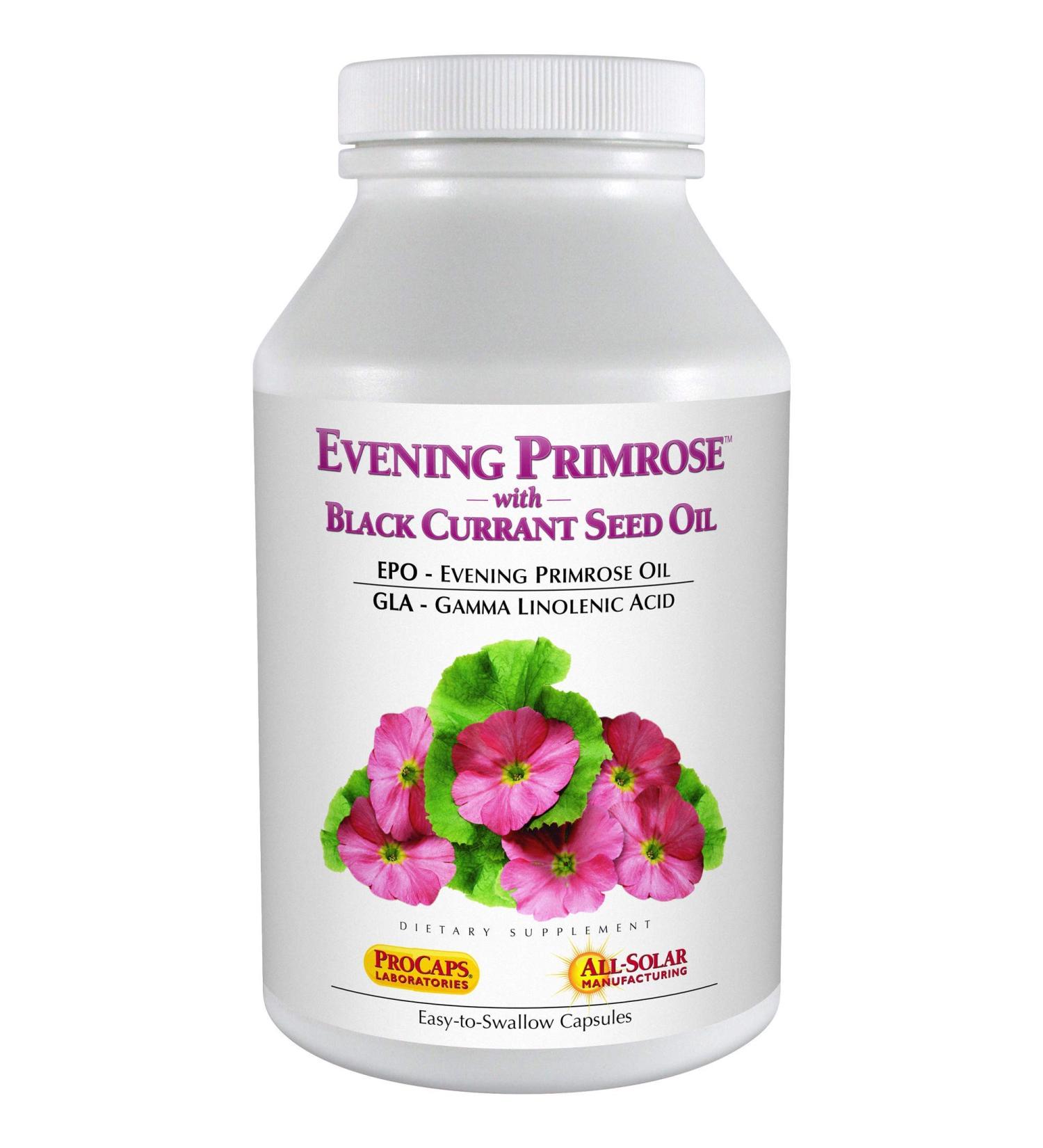 Andrew Lessman Evening Primrose & Black Currant Seed Oil Softgels - 180 Count - Menstrual Cycle Support - Omega-6 Fatty Acids - No Additives - Buy Online on GoSupps.com