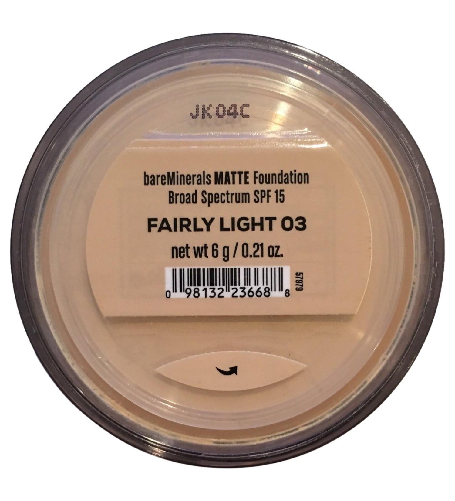 Bare Escentuals Bare Minerals Foundation Matte SPF 15 Fairly Light Large 0.21 Ounce