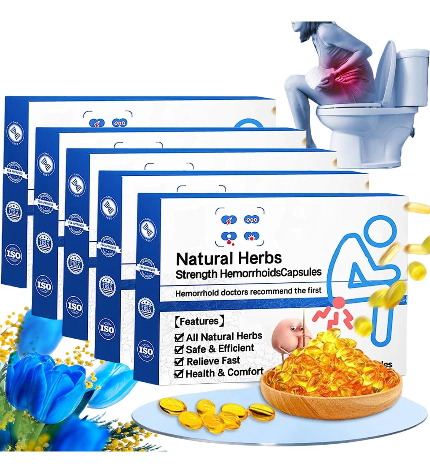 Heca Natural Herbal Hemorrhoid Capsules - Treatment & Relief for Women (5 Boxes) - Buy Online on GoSupps.com