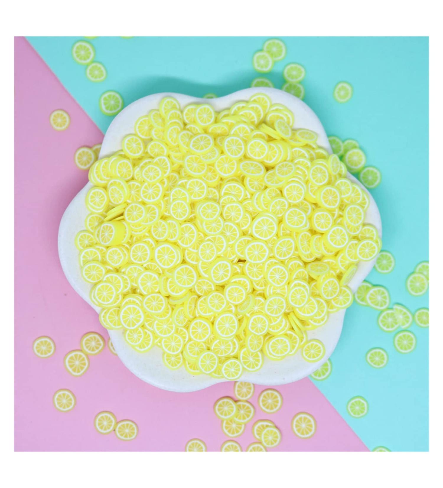 RT 100g Fruits Lemon Slices Polymer Hot Clay Sprinkles for Craft Scrapbooking Nail Art Decoration DIY Slime Filling Accessories 5mm Y420 (Color : Lemon) - Buy Online on GoSupps.com
