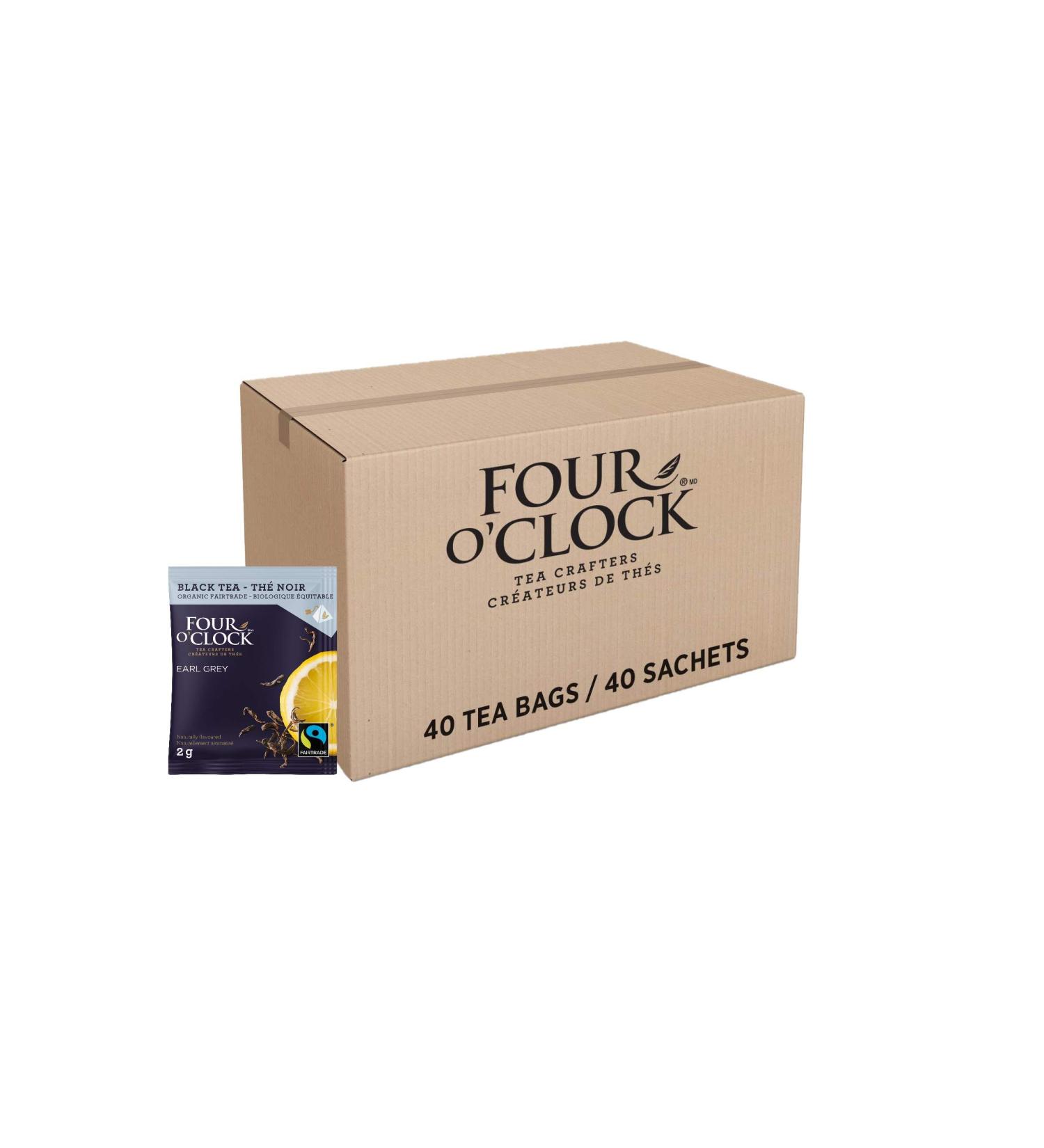 Four O'Clock Organic Fairtrade Black Tea Earl Grey Non-Gmo Kosher Gluten-Free 40 Count Pyramid 231g 40 Count (Pack of 1) Earl Grey - Buy Online on GoSupps.com