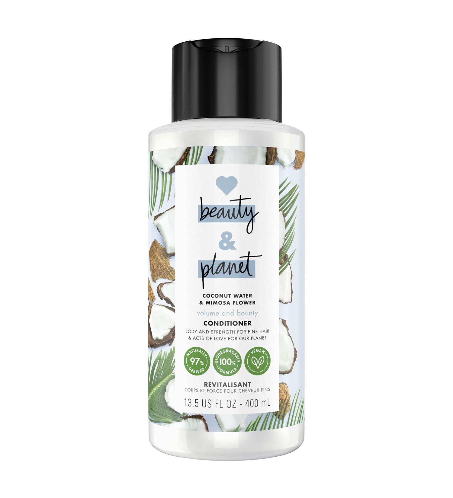 Love Beauty and Planet Volume & Bounty Biodegradable Conditioner - Coconut Water & Mimosa Flower Volumizing, 13.5 oz, 0% Silicones, Parabens, and Dyes - For Thin and Fine Hair Care - Buy Online on GoSupps.com