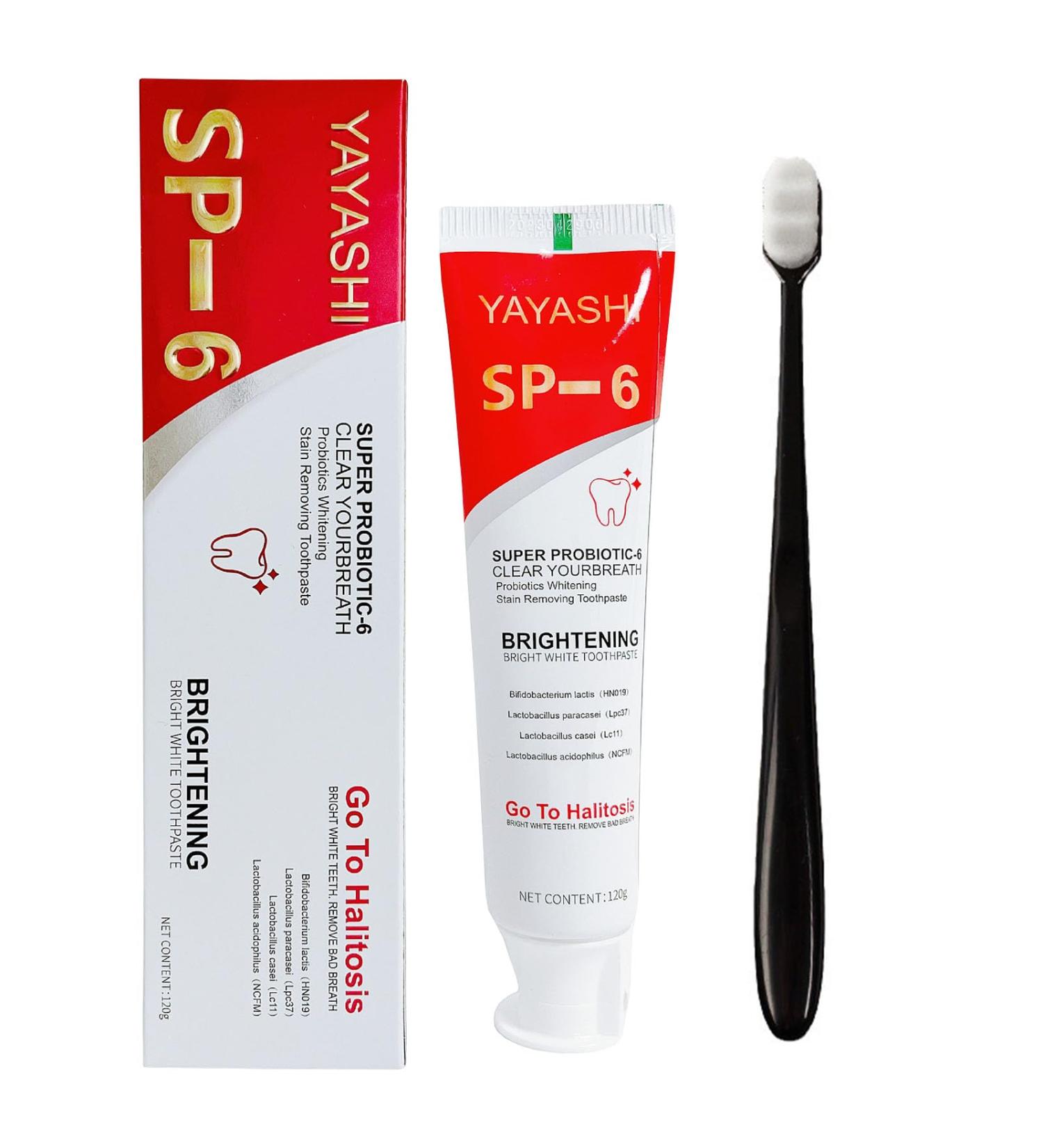 Sp-6 Fresh Breath Toothpaste Sp-6 Probiotic Toothpaste Sp-6 Toothpaste Probiotic Toothpaste Fresh Breath Toothpaste Removes Stains Complete Dental Care - Buy Online on GoSupps.com
